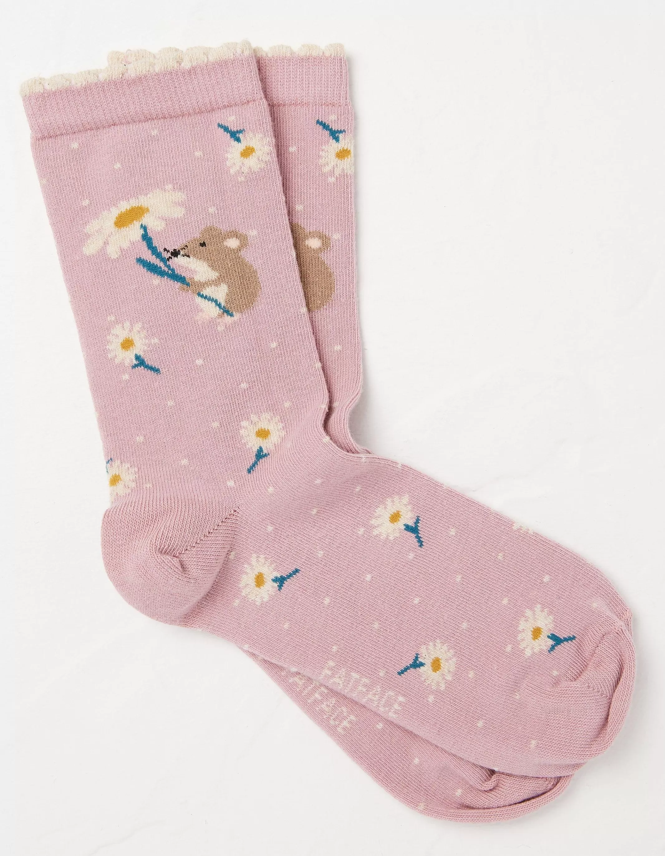 New FatFace 1 Pack Daisy Dormouse Socks Pink