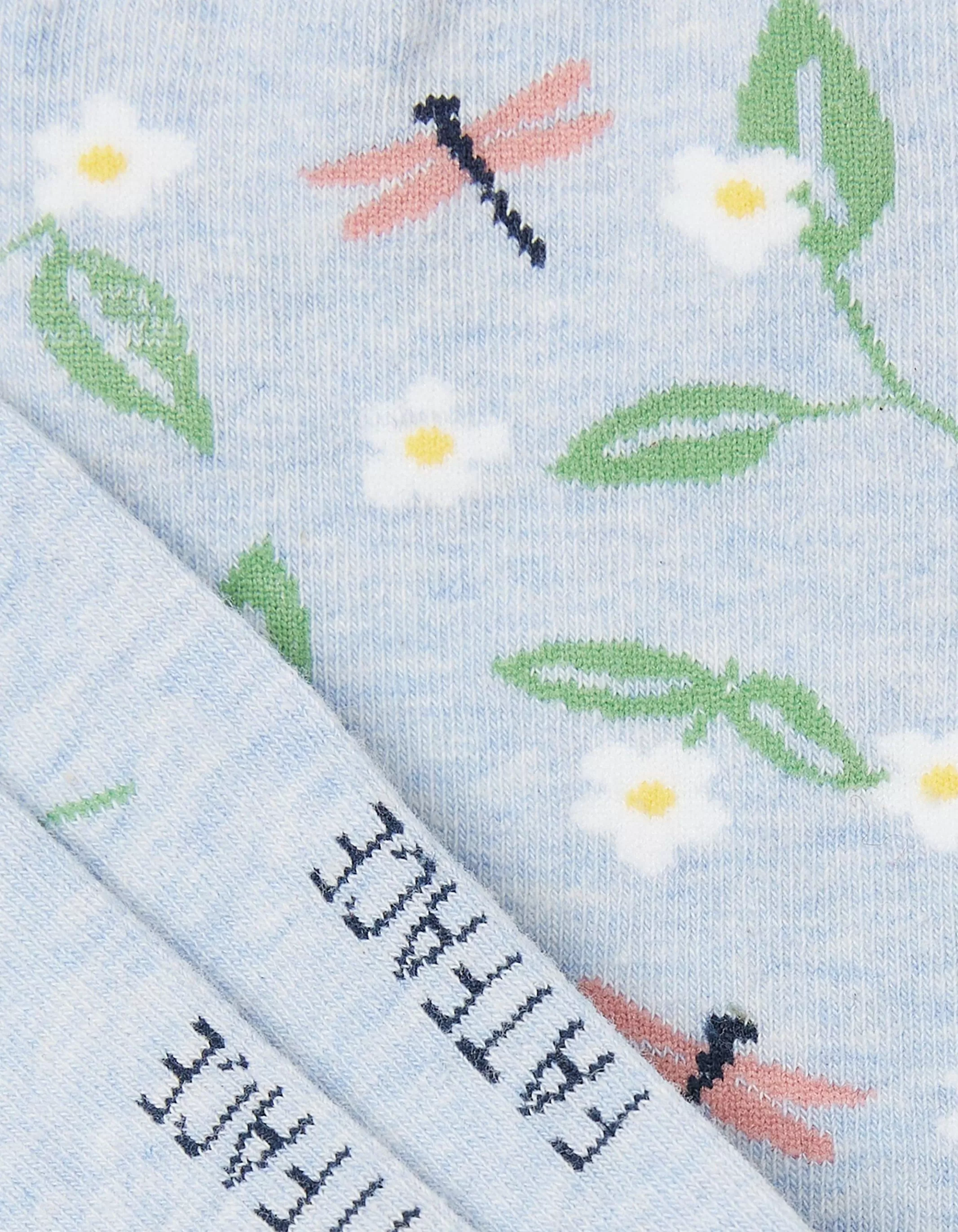 Clearance FatFace 1 Pack Dragonfly Socks Light Blue Marl