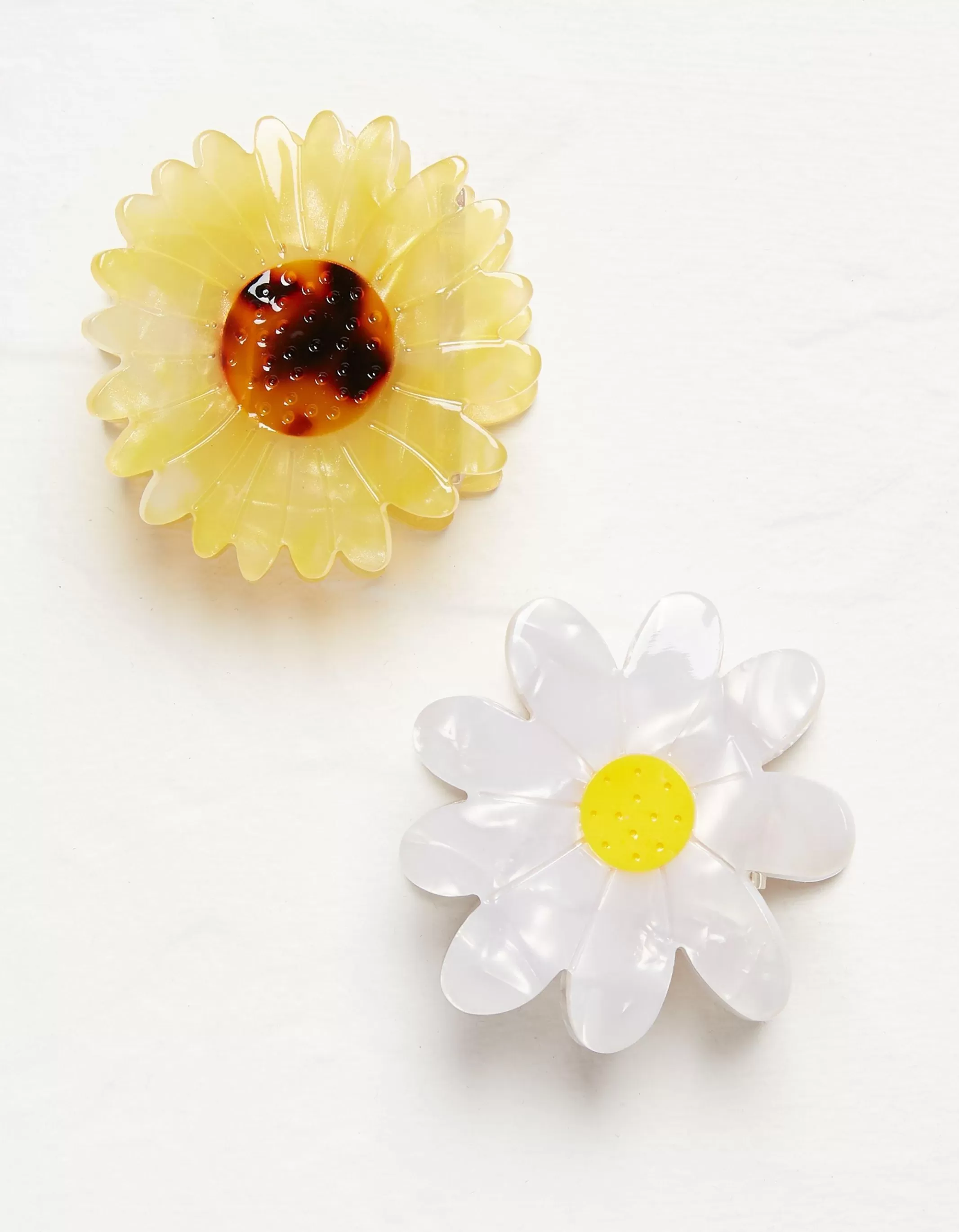 New FatFace 2 Pack Flower Clips Ivory