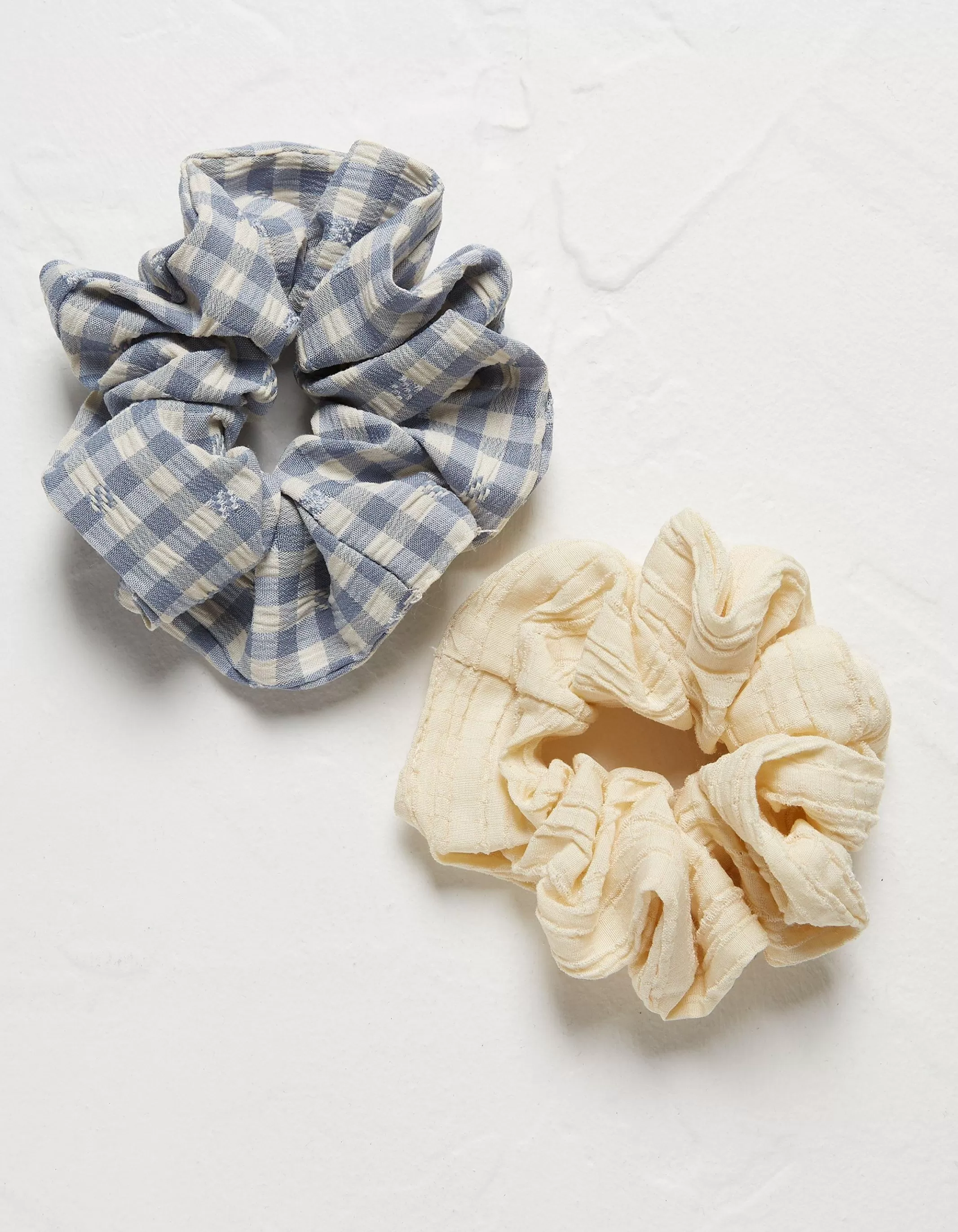 Outlet FatFace 2 Pack Gingham Scrunchie Blue