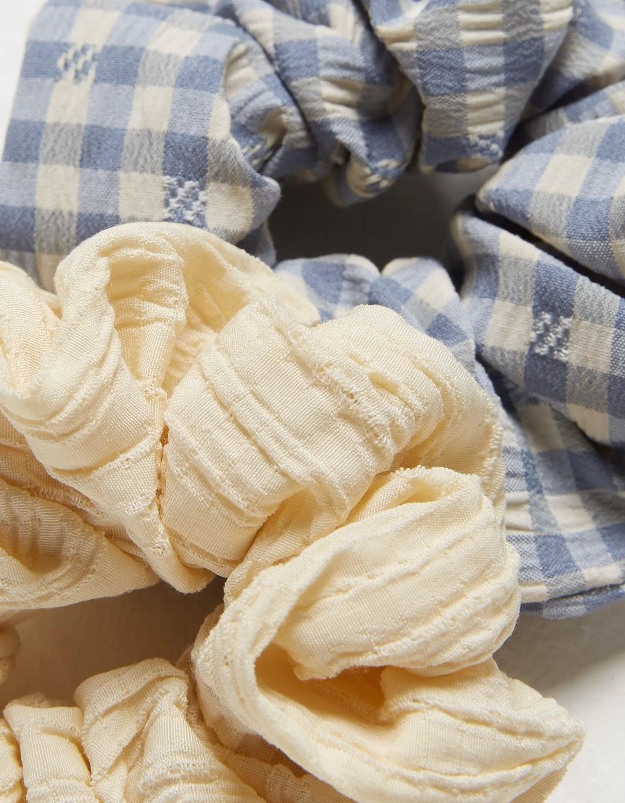 Outlet FatFace 2 Pack Gingham Scrunchie Blue