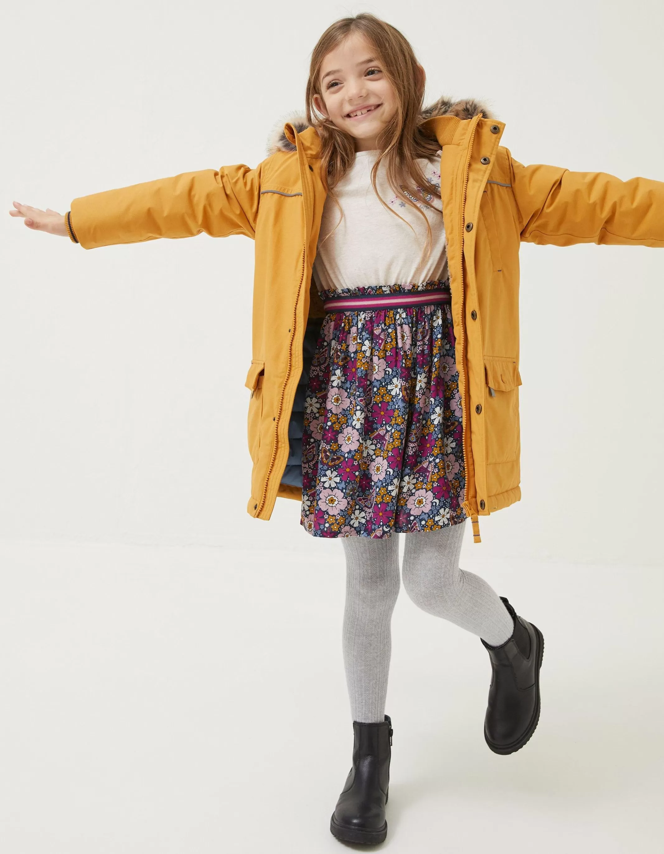 Outlet FatFace Addison Waterproof Parka Ochre