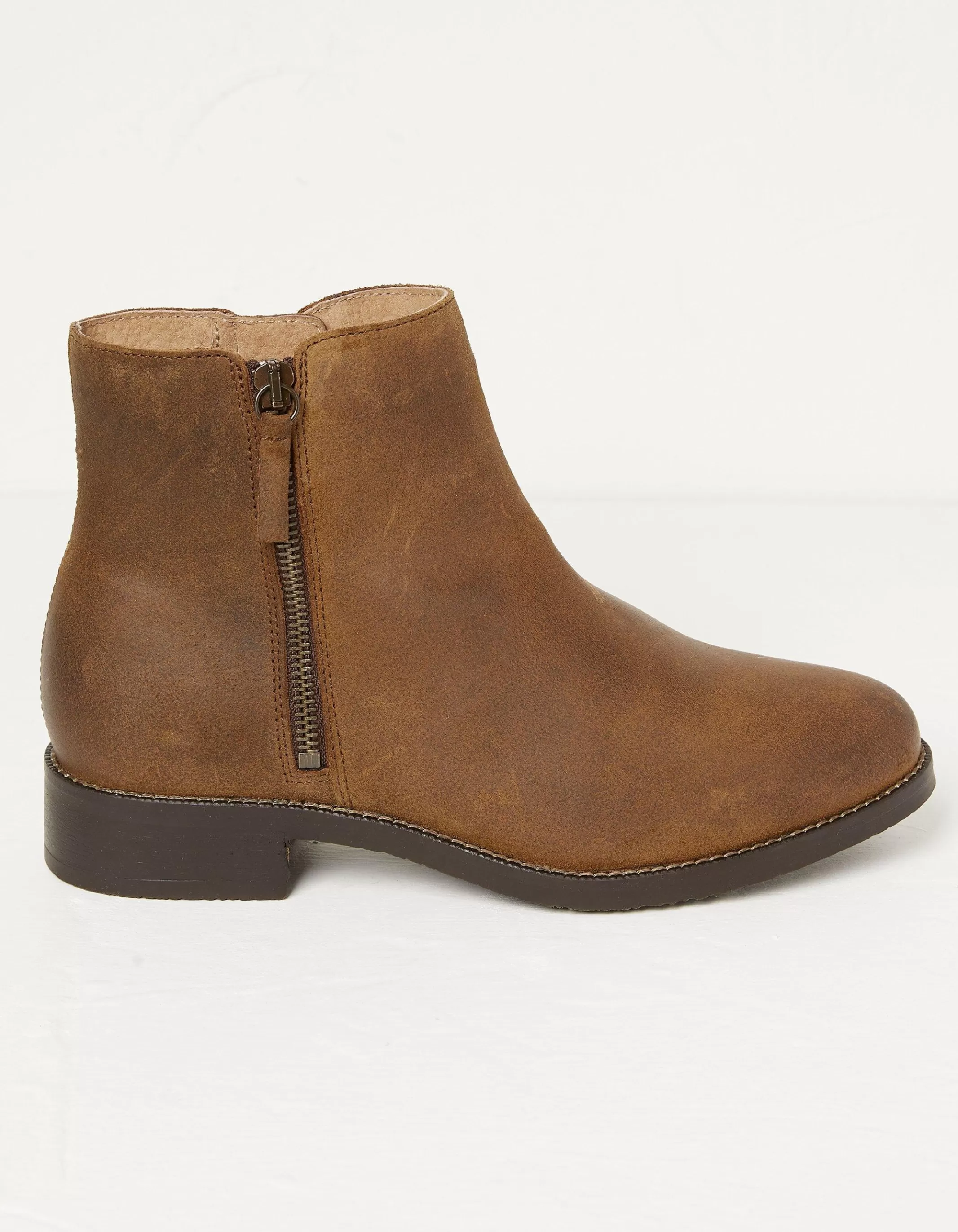 Discount FatFace Aria Ankle Zip Boots Tan