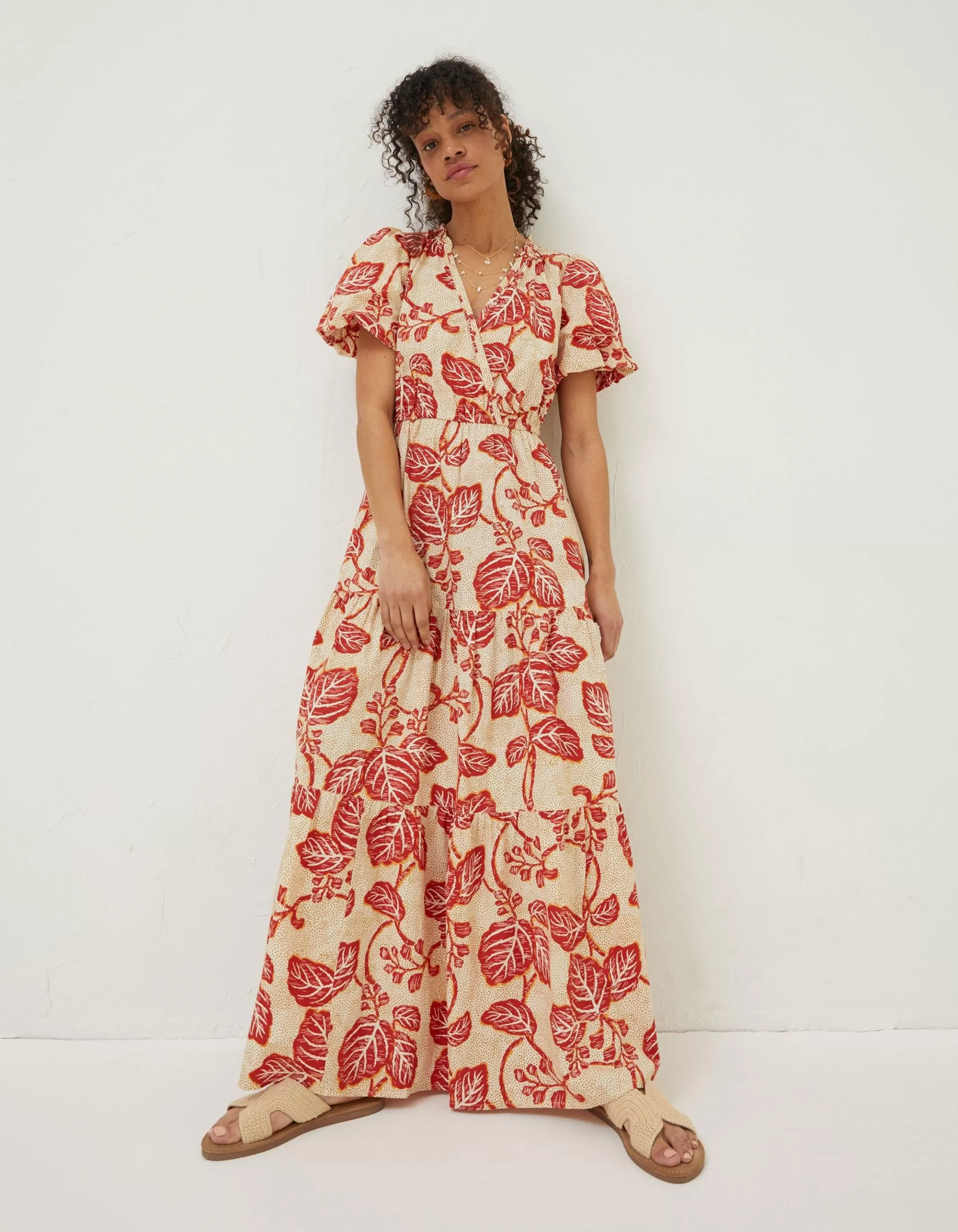 Shop FatFace Aubrey Vine Floral Maxi Dress Cream