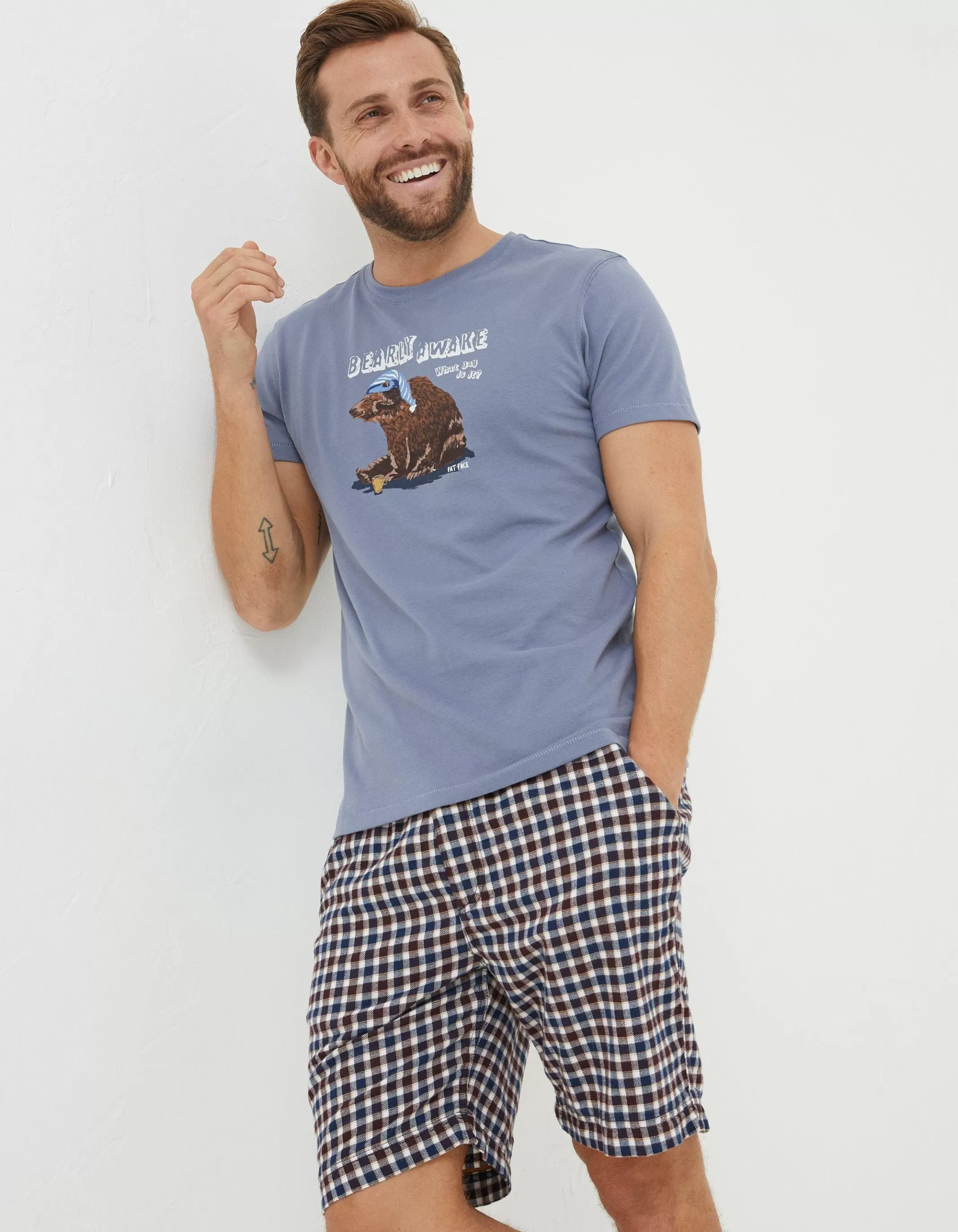 Online FatFace Bearly Awake T-Shirt Blue