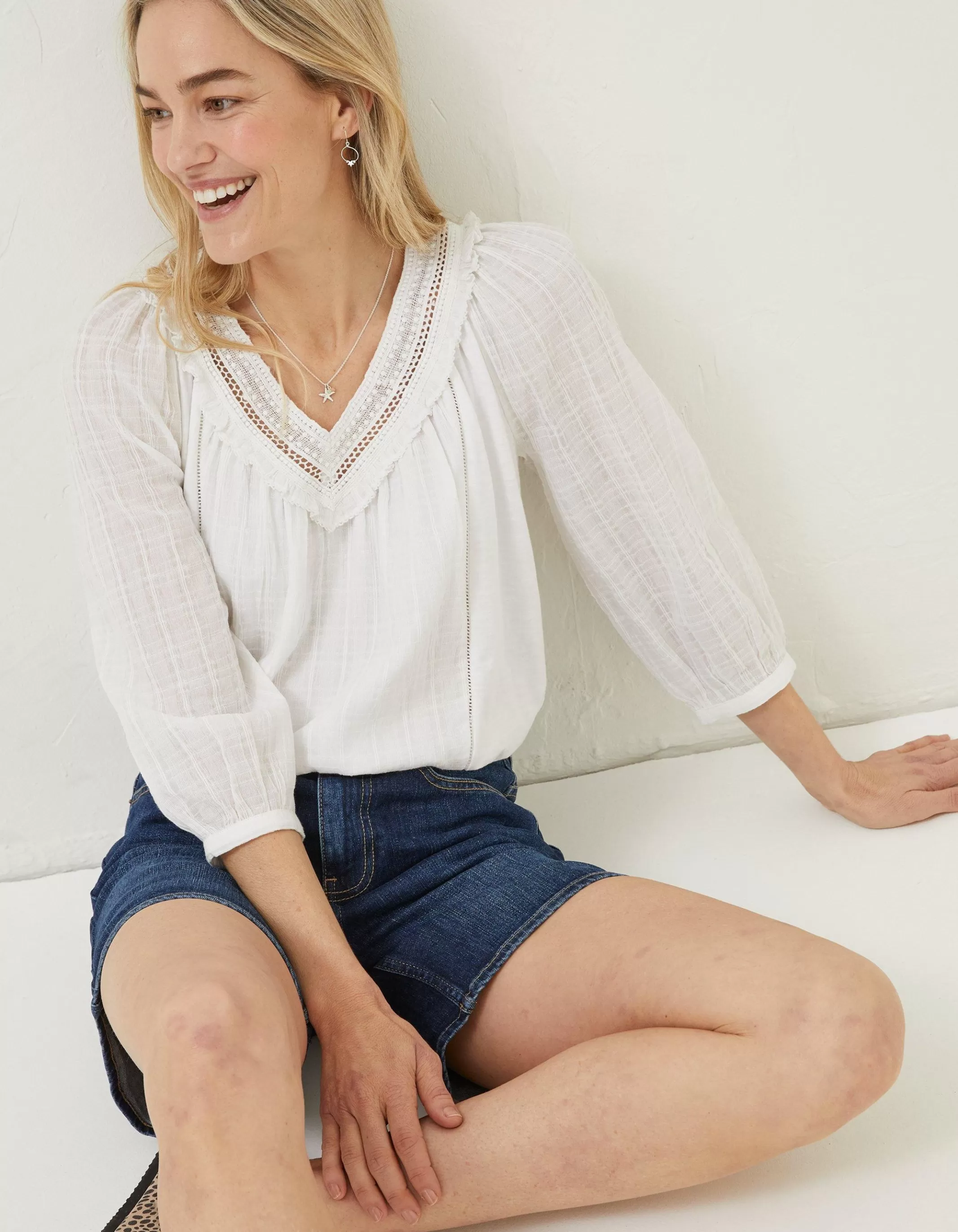 Shop FatFace Bella Top White