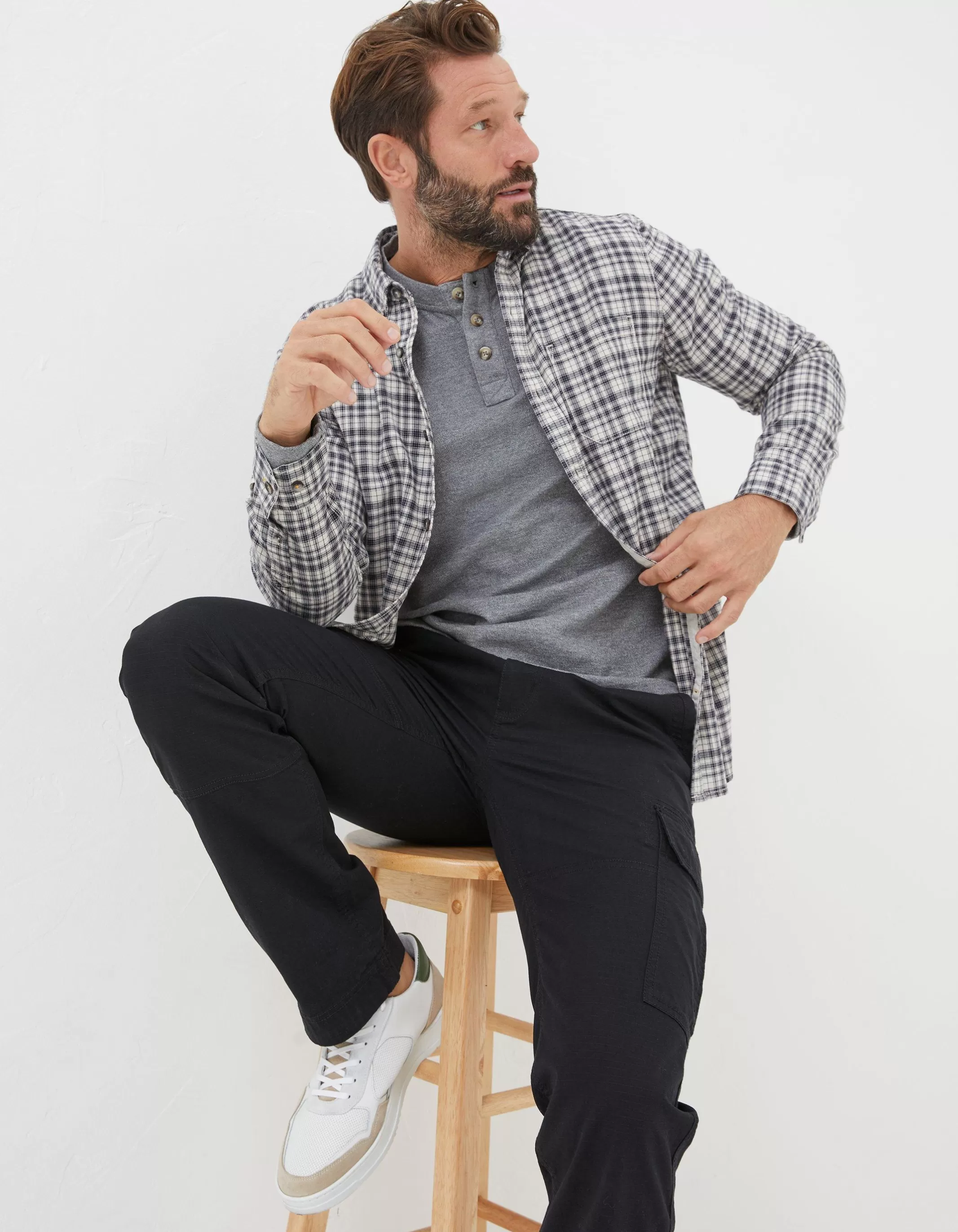 Clearance FatFace Bowes Check Shirt Black