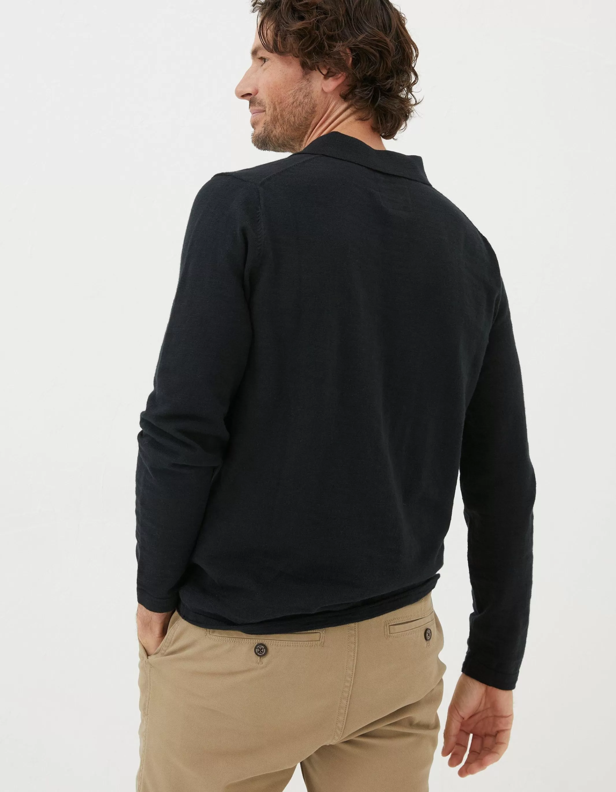 Shop FatFace Braunton Collared Jumper Black