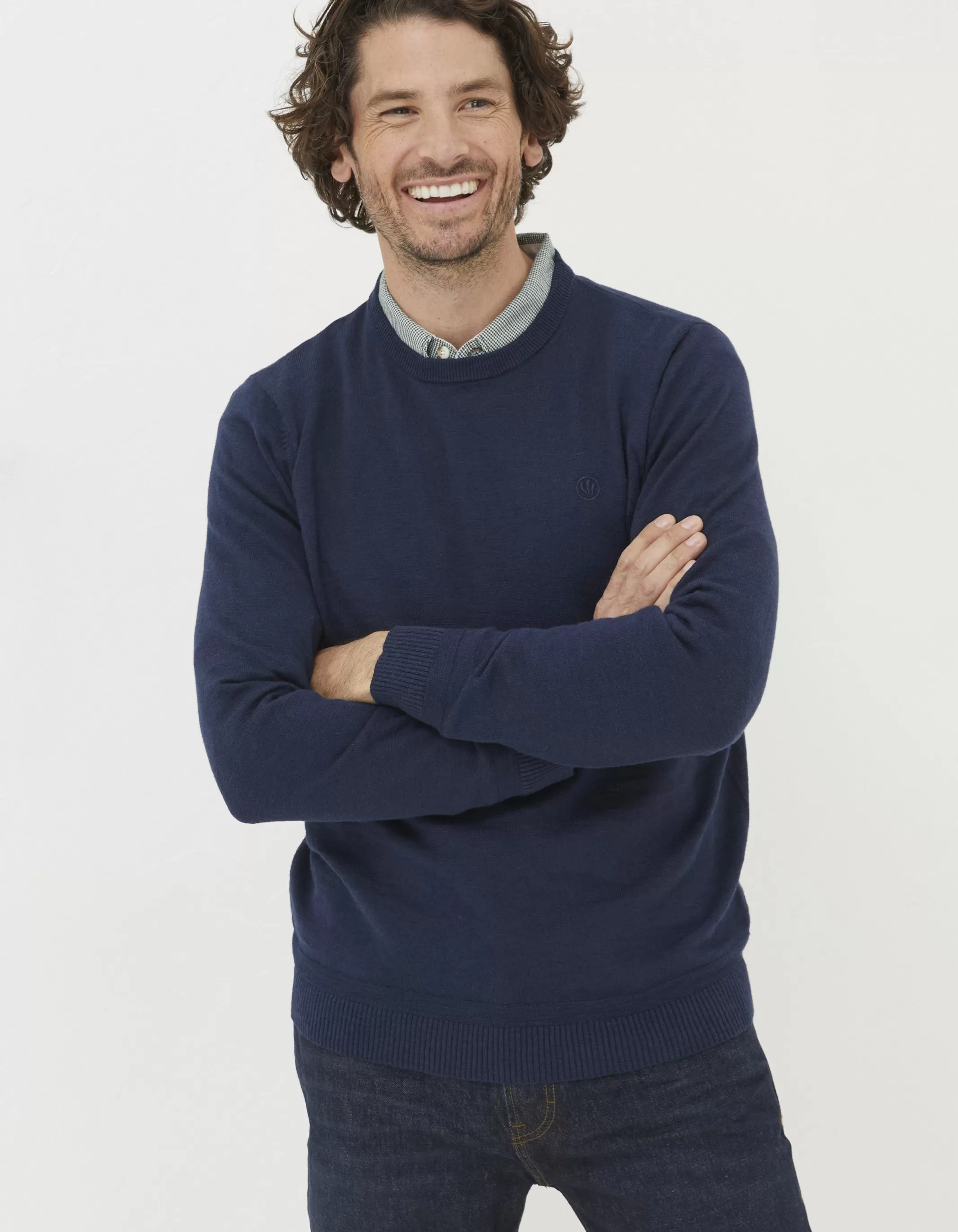 Store FatFace Braunton Crew Jumper Navy
