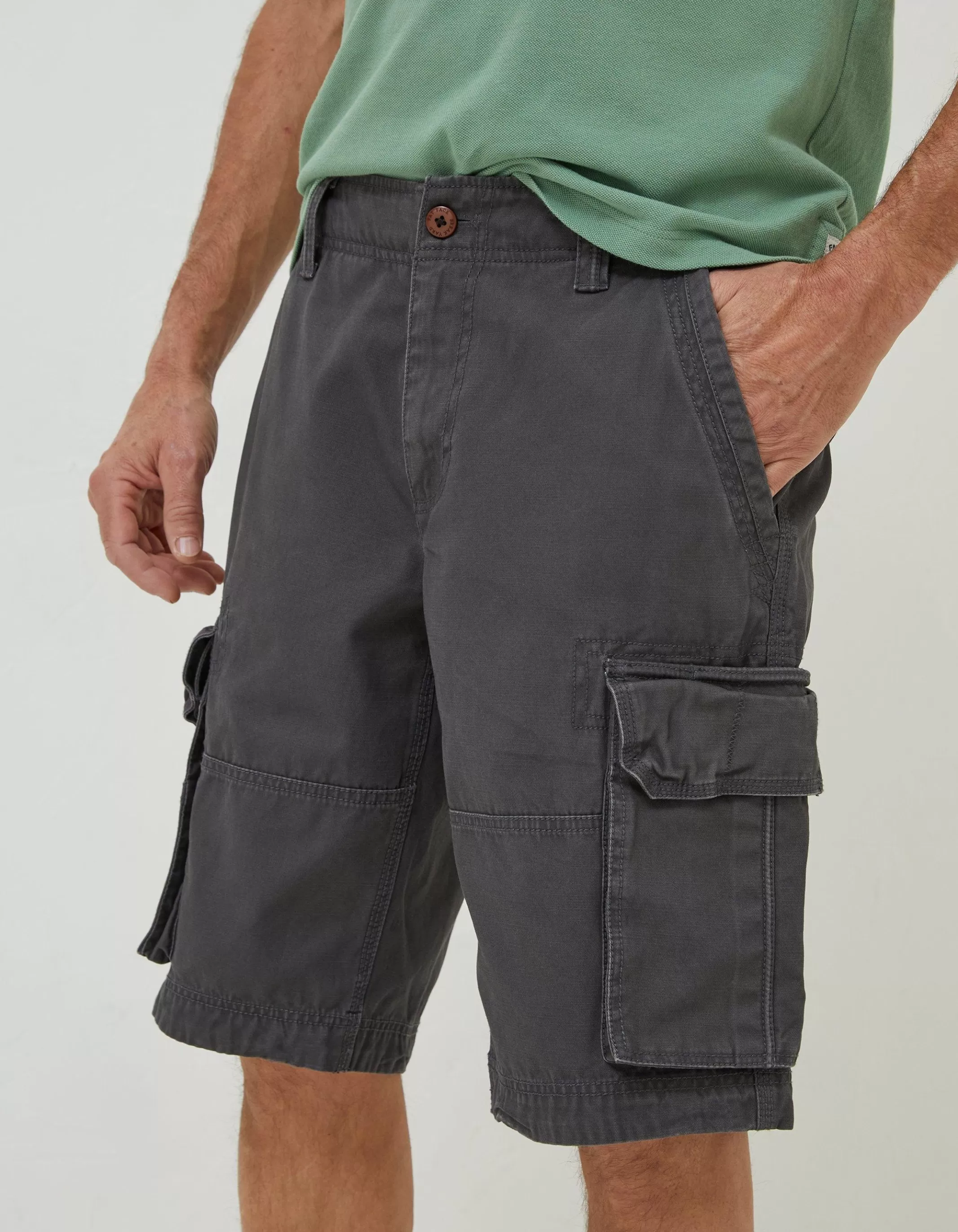 New FatFace Breakyard Cargo Shorts Dark Grey