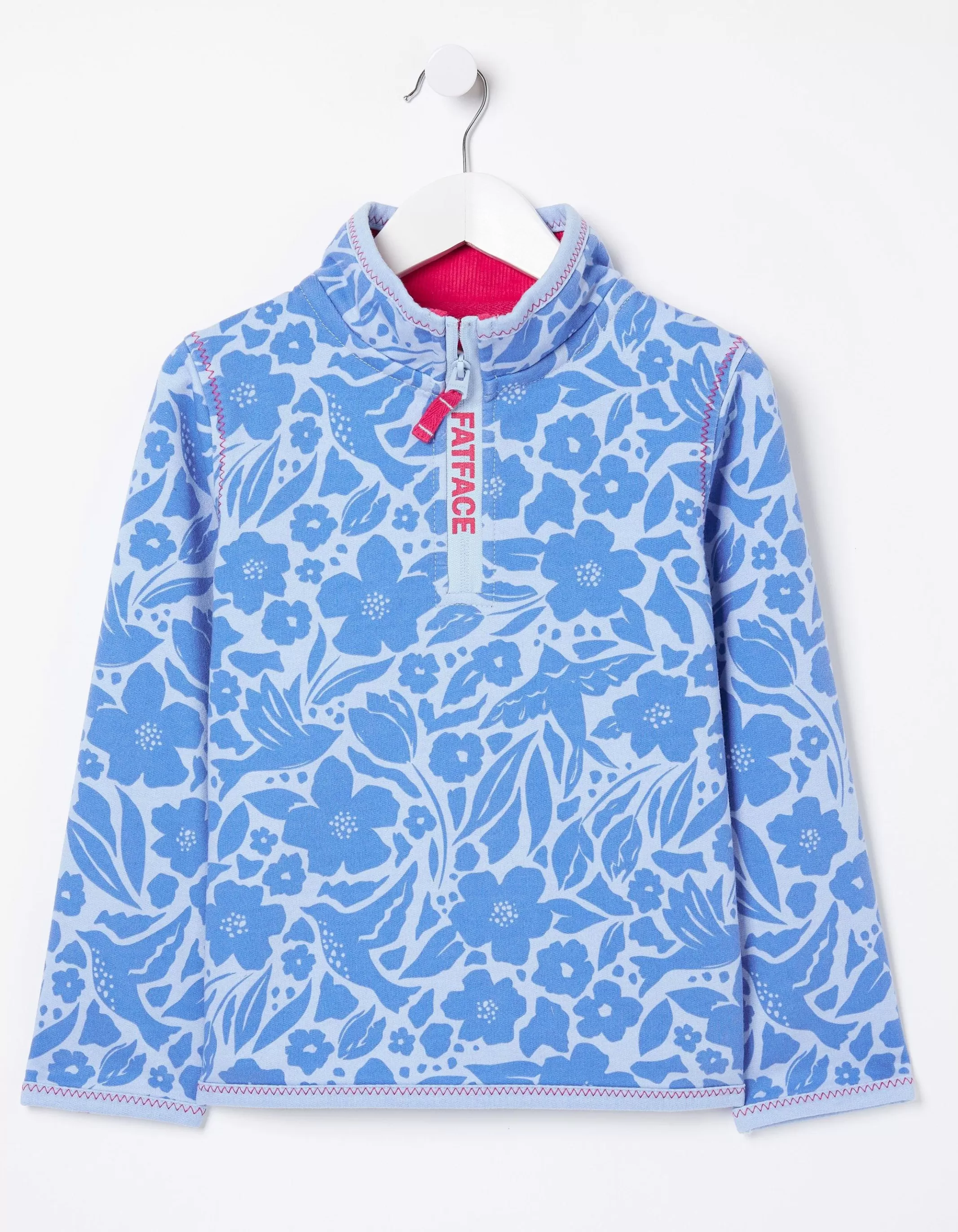 New FatFace Bude Tonal Floral Sweatshirt Blue