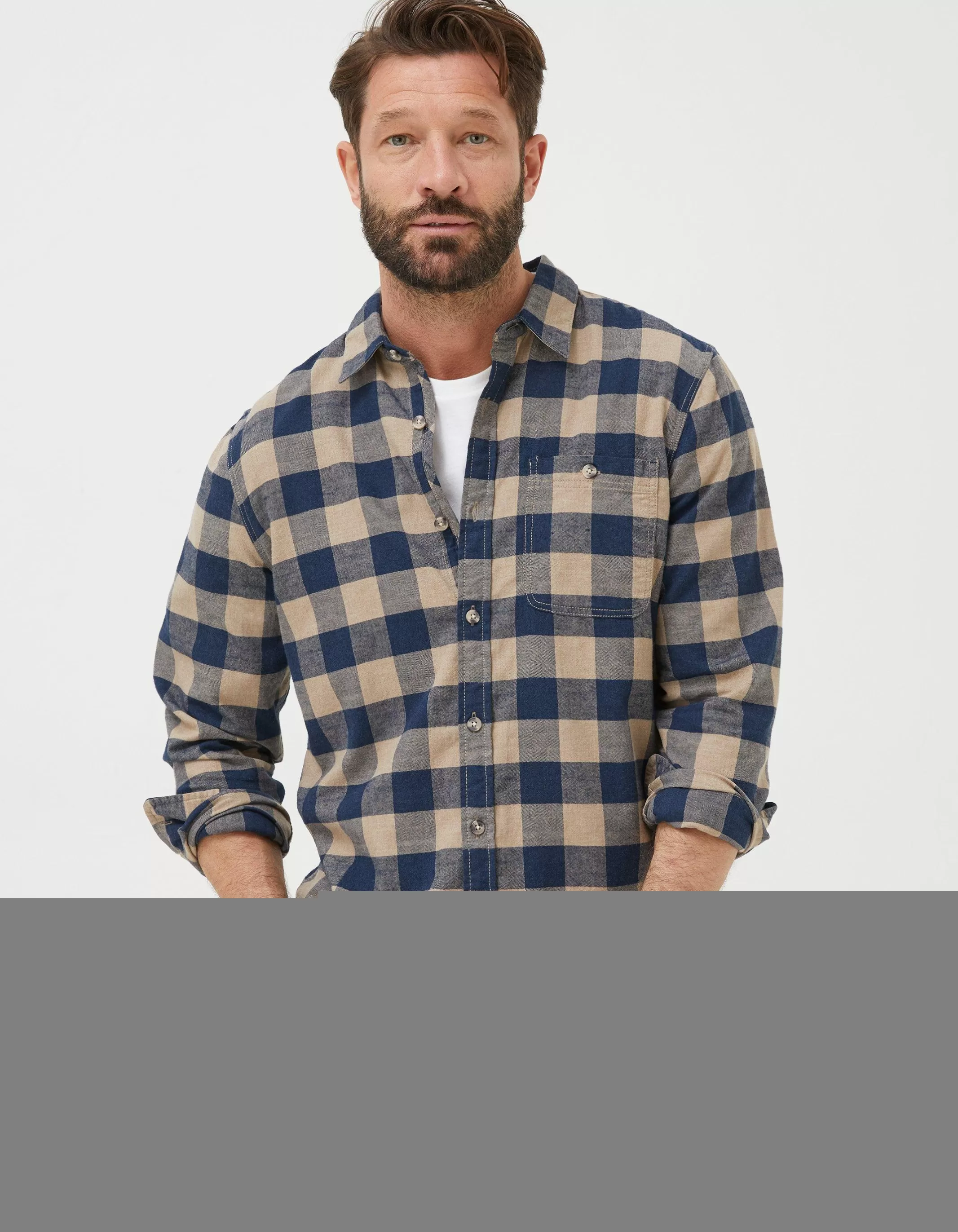 Online FatFace Buffalo Check Shirt Navy