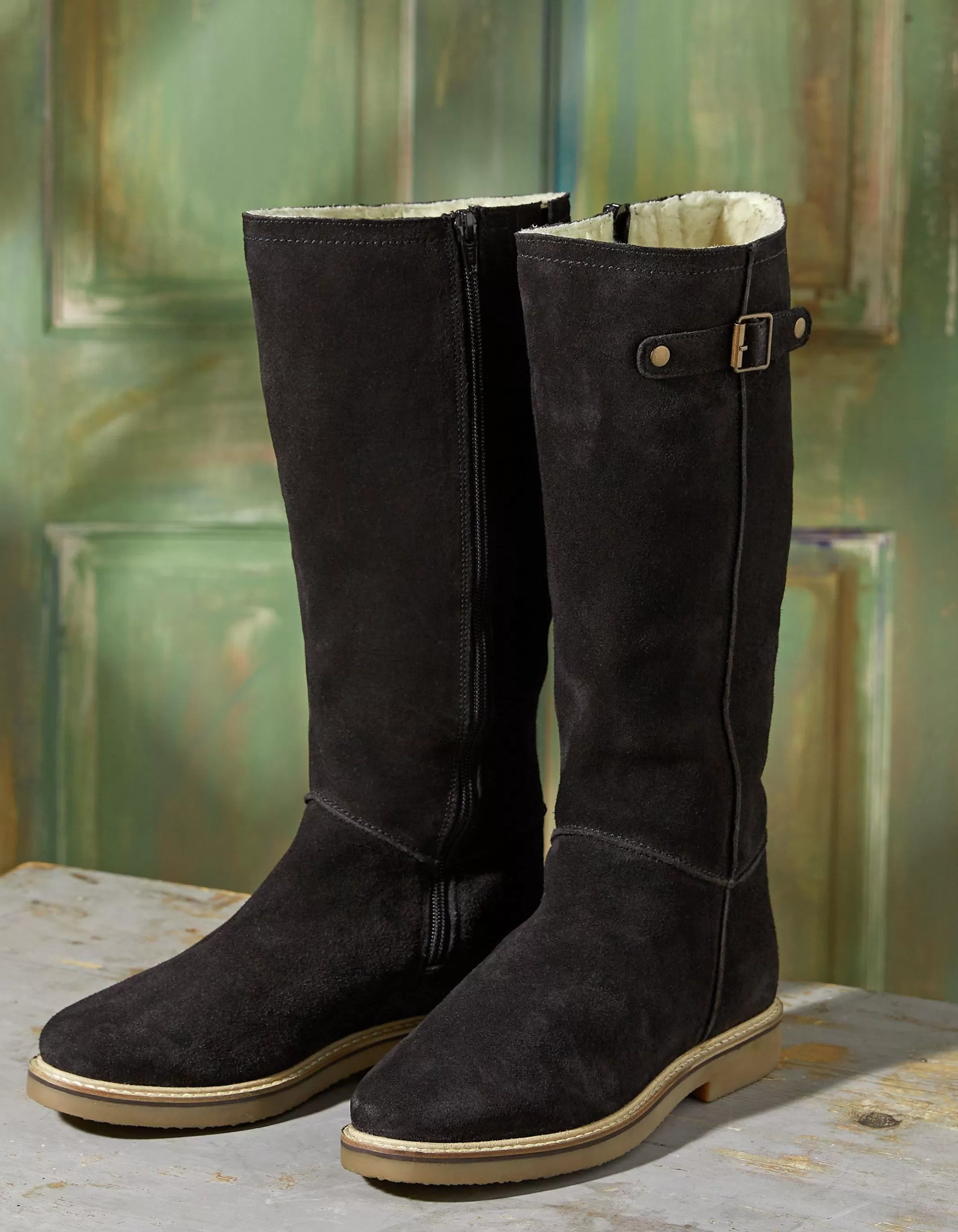 Discount FatFace Calista Knee High Boots Black