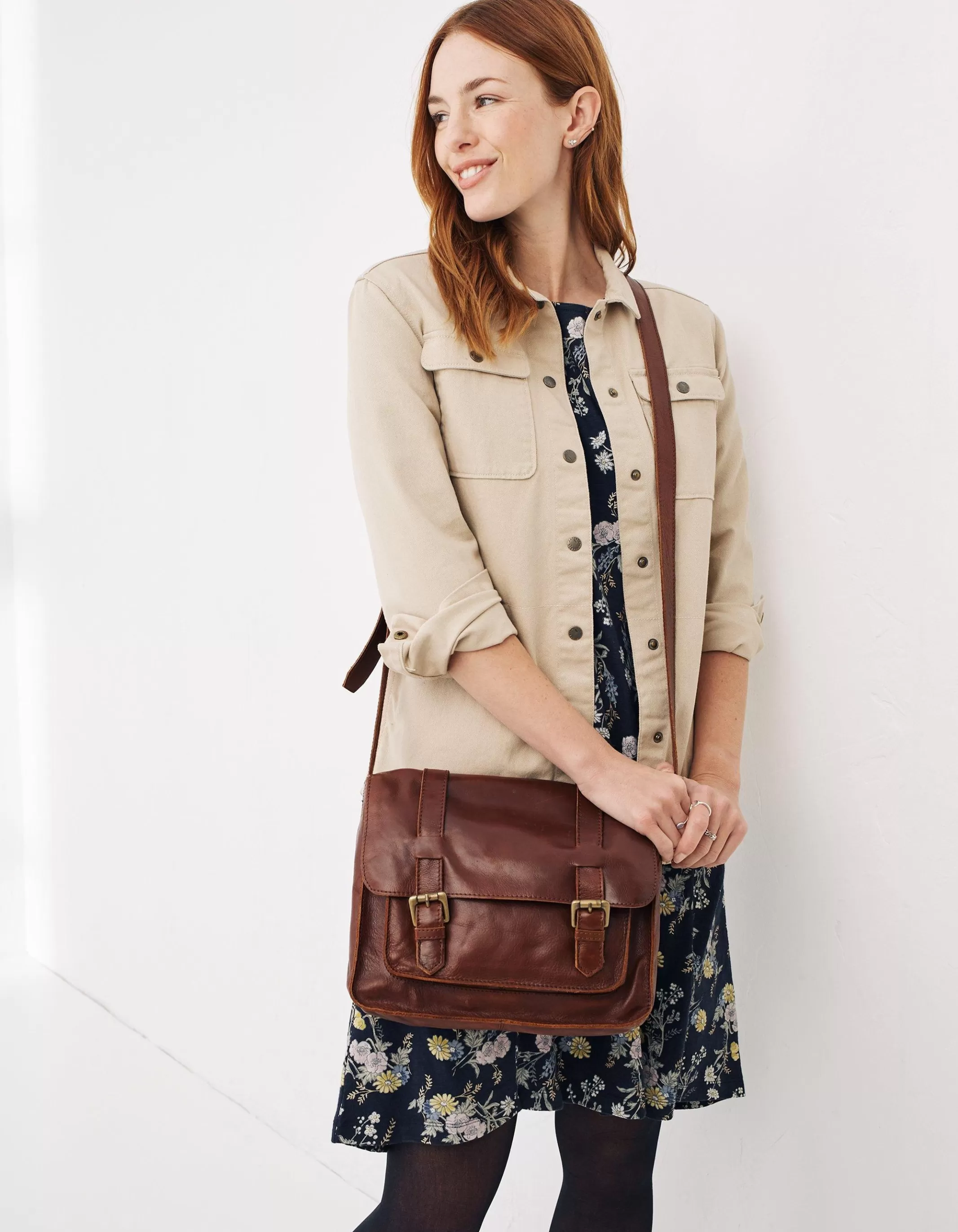 New FatFace Camilla Satchel Chestnut