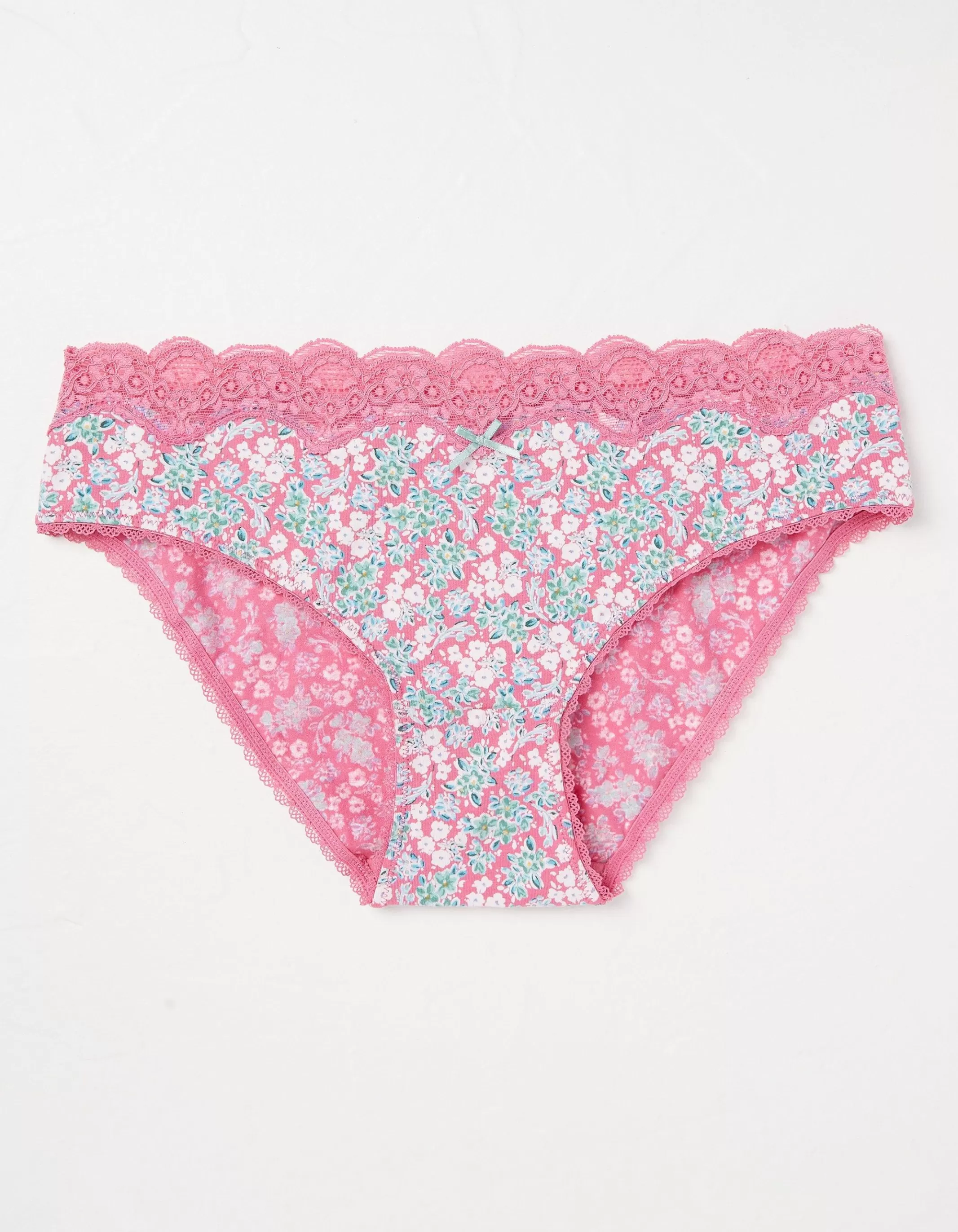 Discount FatFace Clarissa Floral Mini Knickers Bright Pink