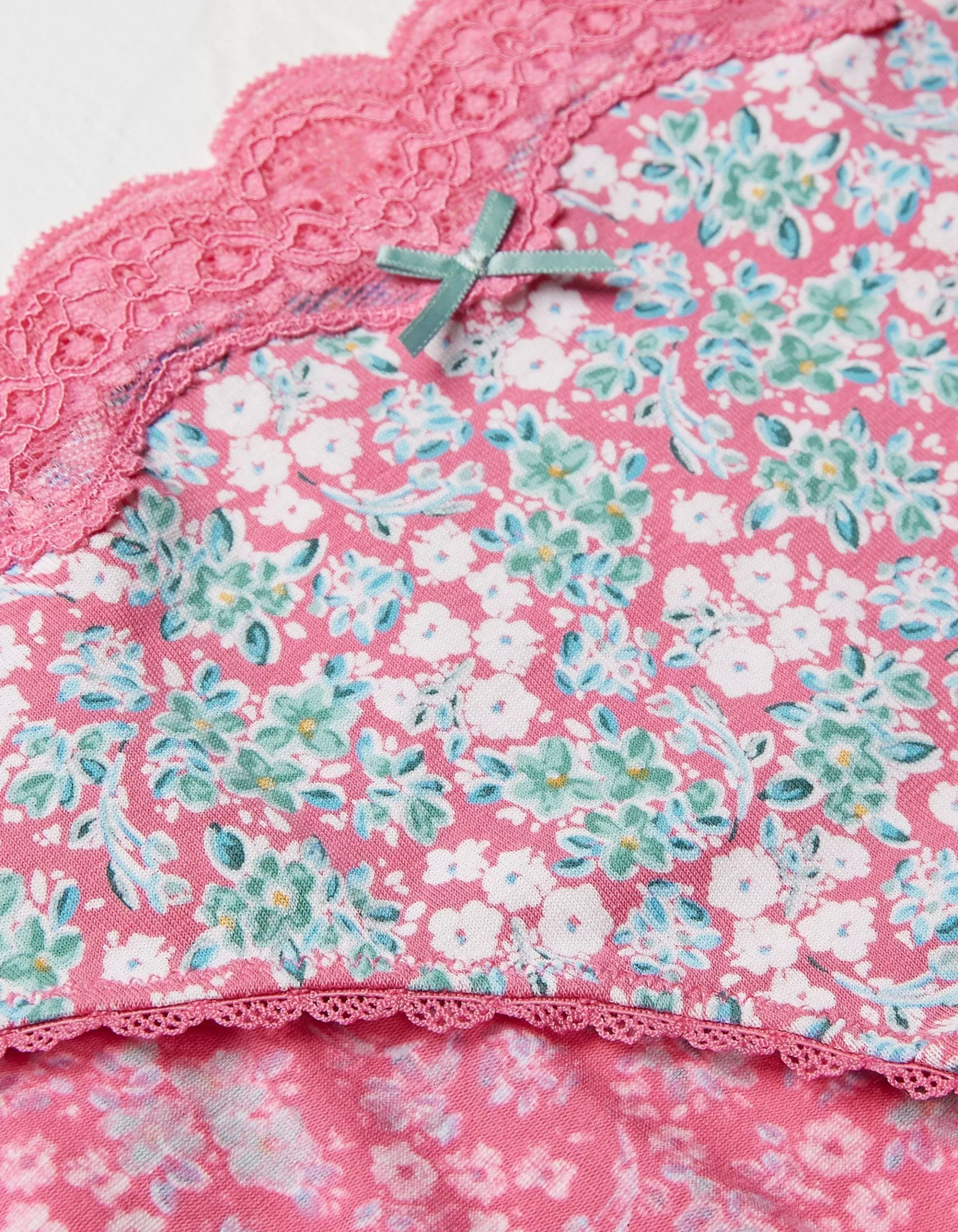 Discount FatFace Clarissa Floral Mini Knickers Bright Pink