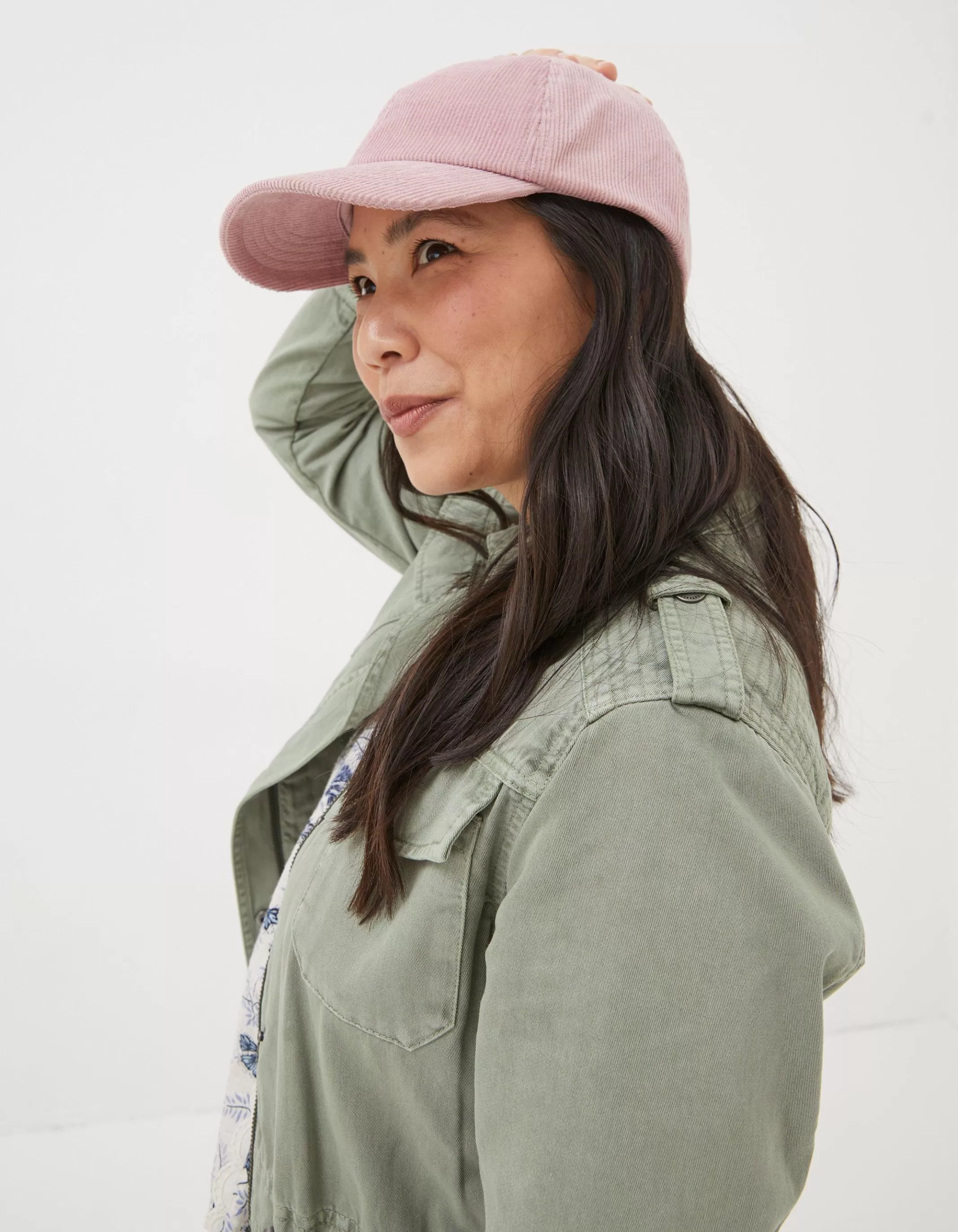 Outlet FatFace Cord Baseball Cap Rose Pink