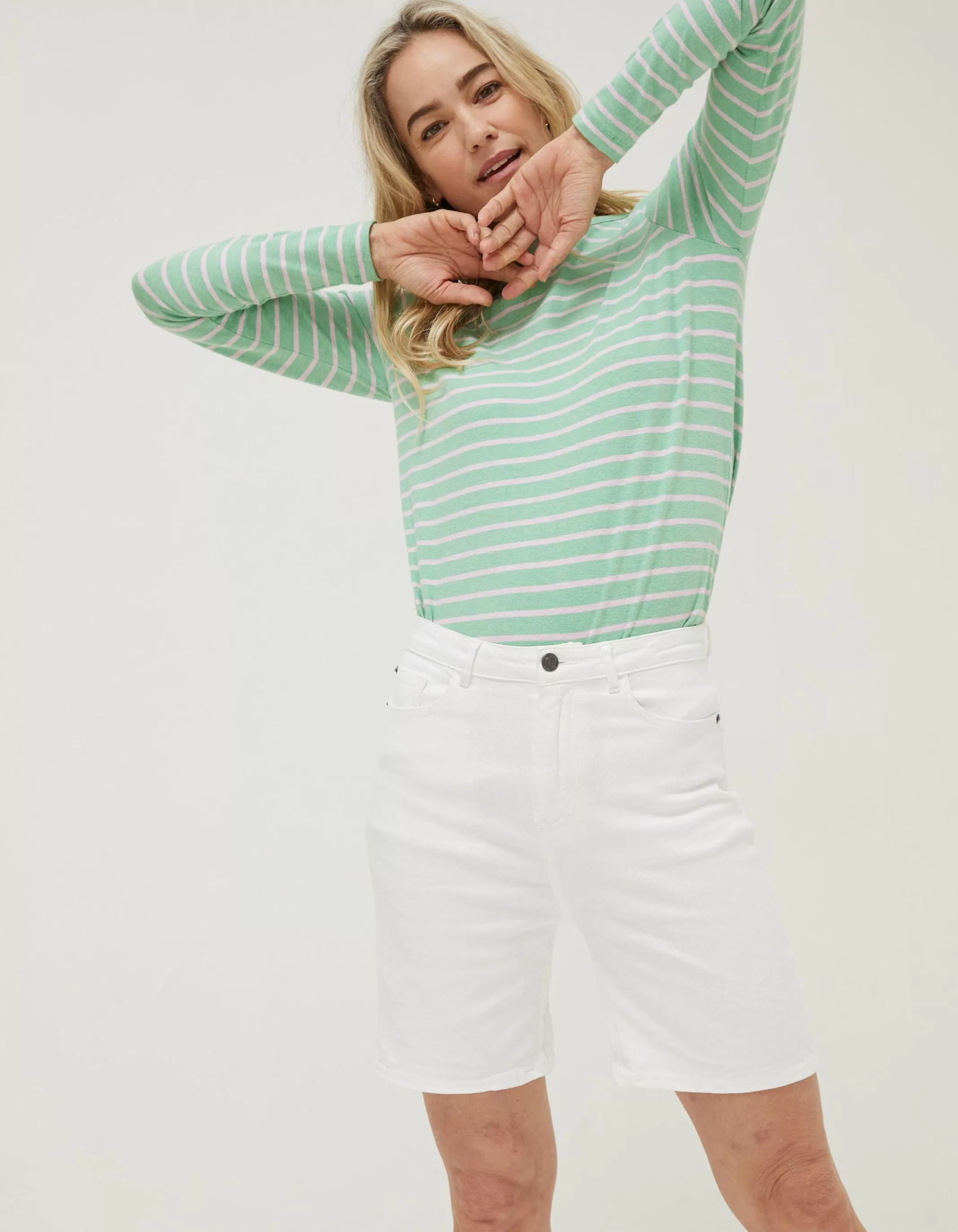 Flash Sale FatFace Darley Denim Shorts White