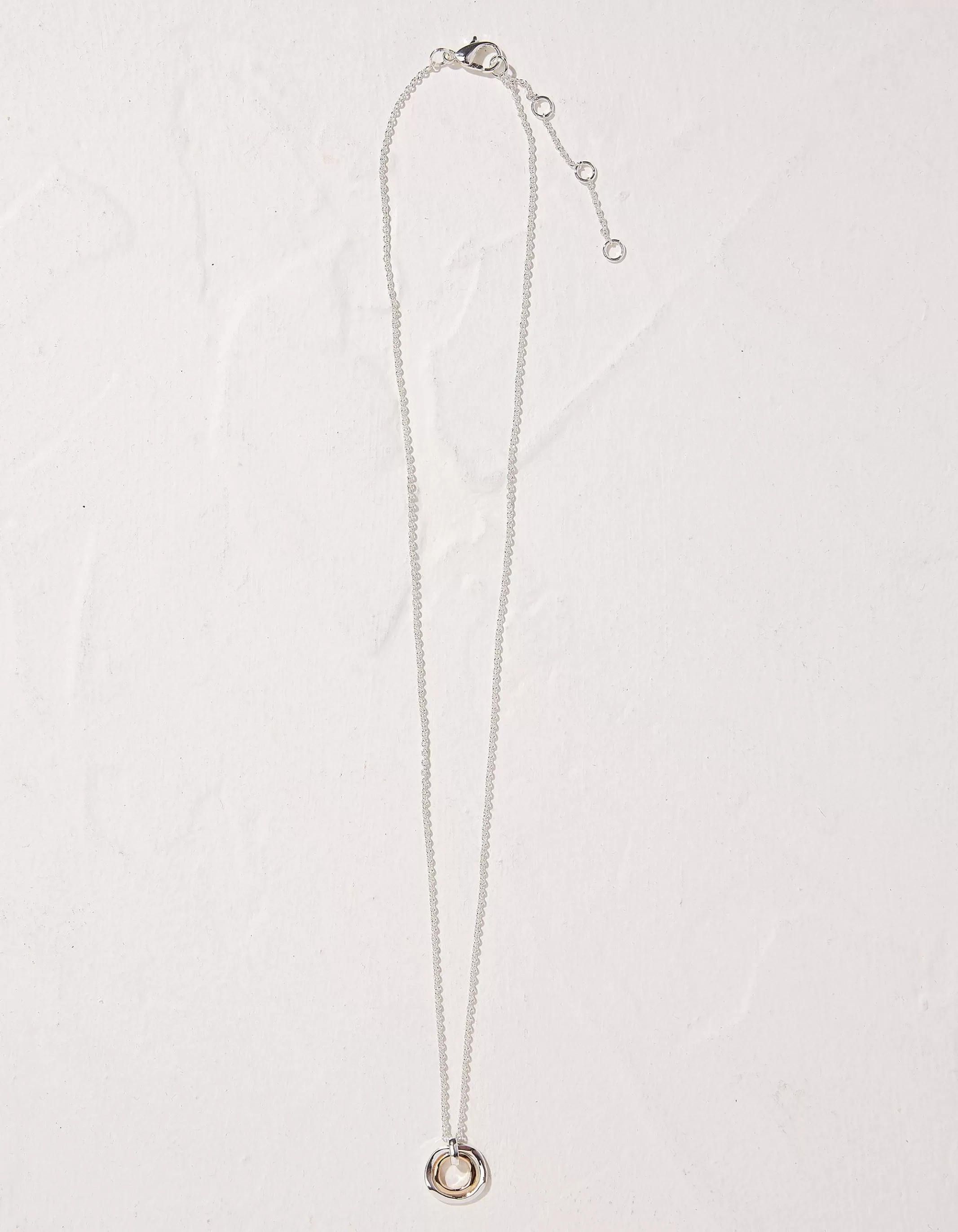 Shop FatFace Double Ring Necklace Silver