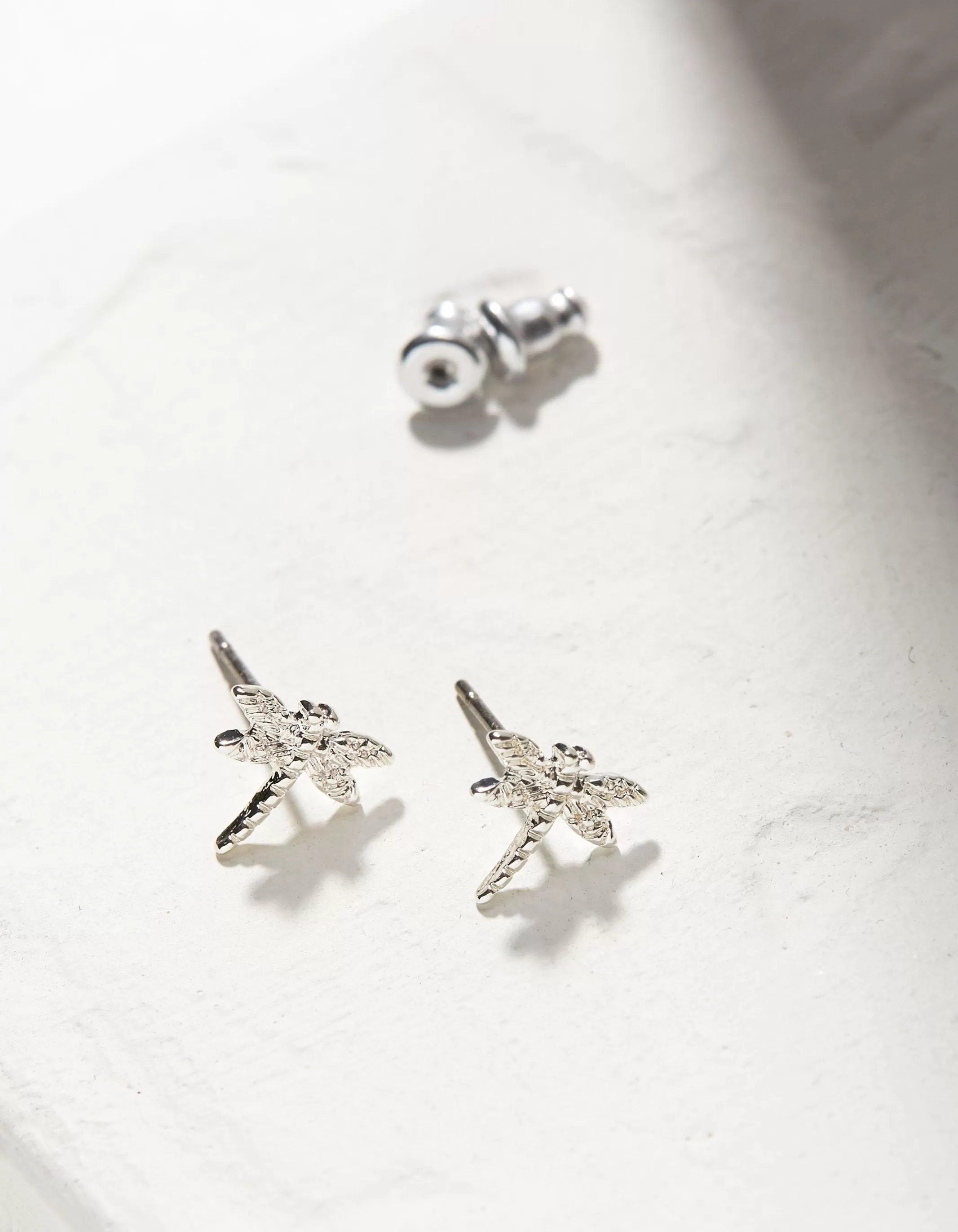 New FatFace Dragonfly Studs Silver