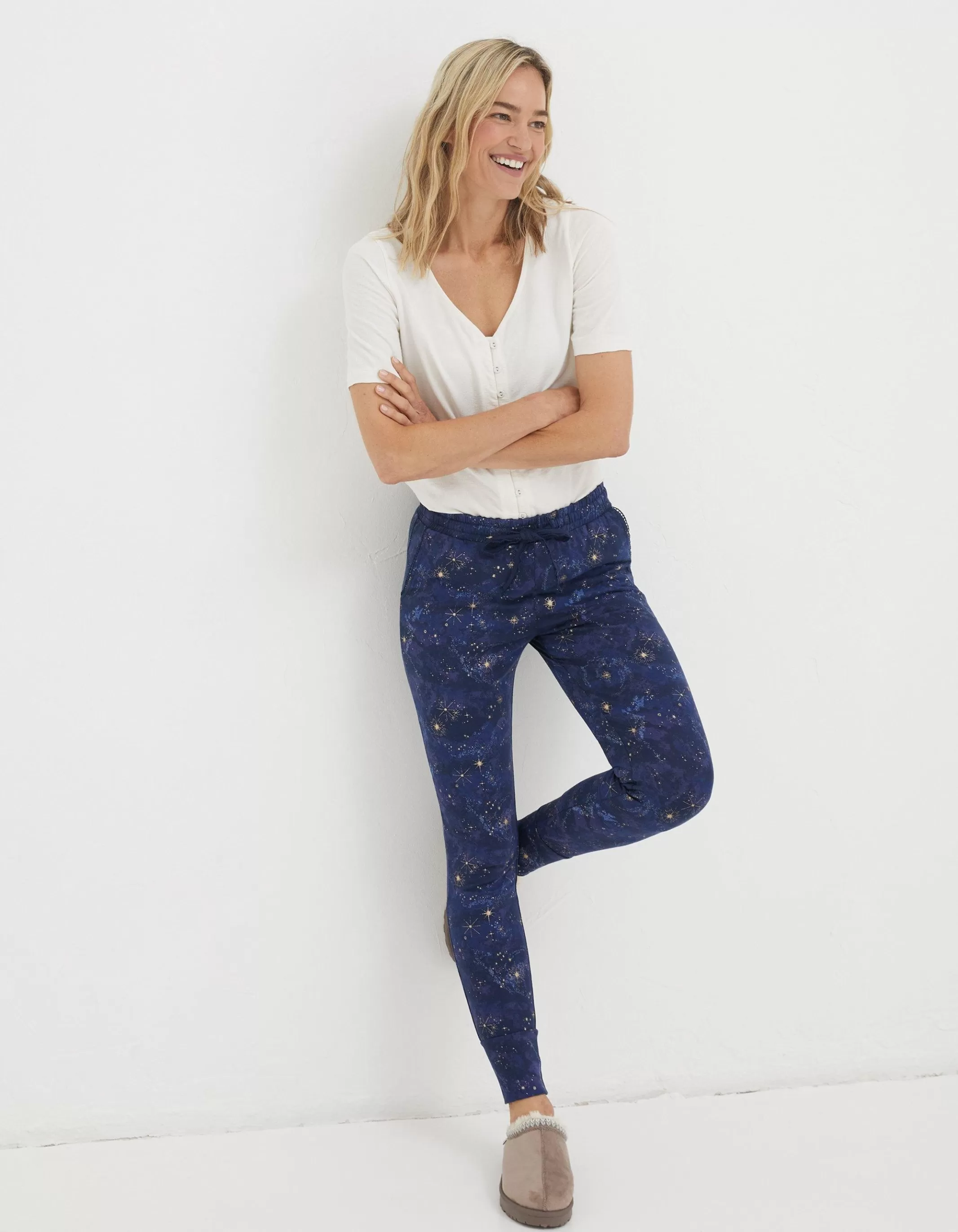 Shop FatFace Ellie Star Pyjama Leggings Navy