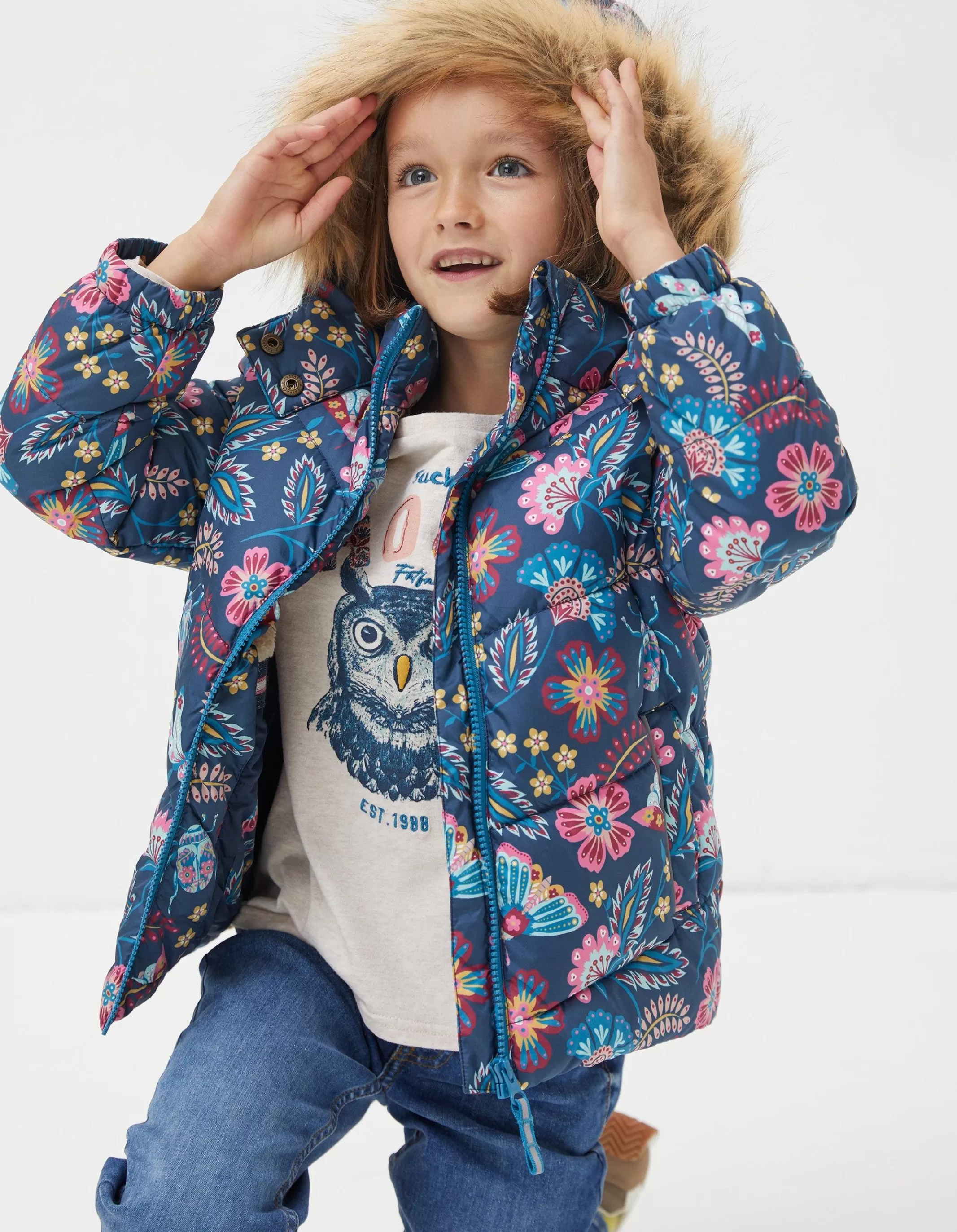 New FatFace Elsie Padded Jacket Navy