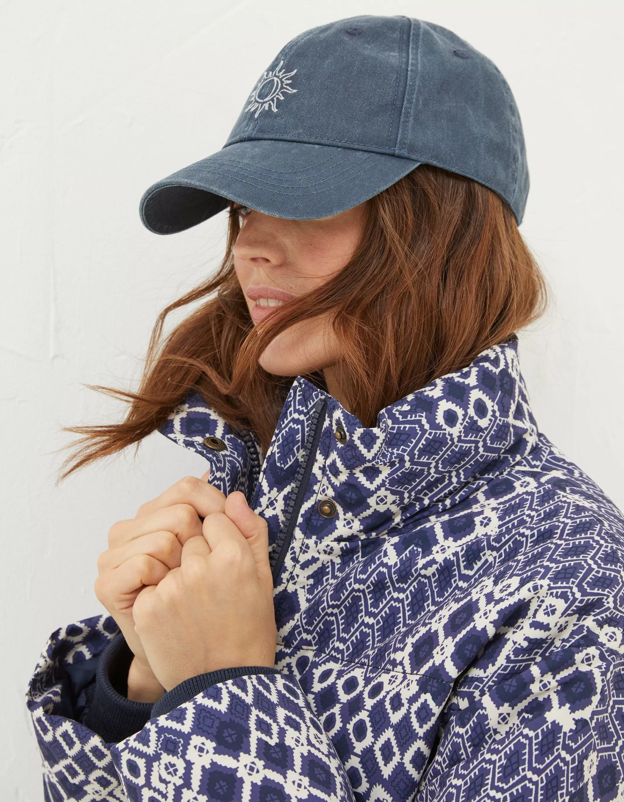 Clearance FatFace Embroidered Sun Cap Chambray Blue