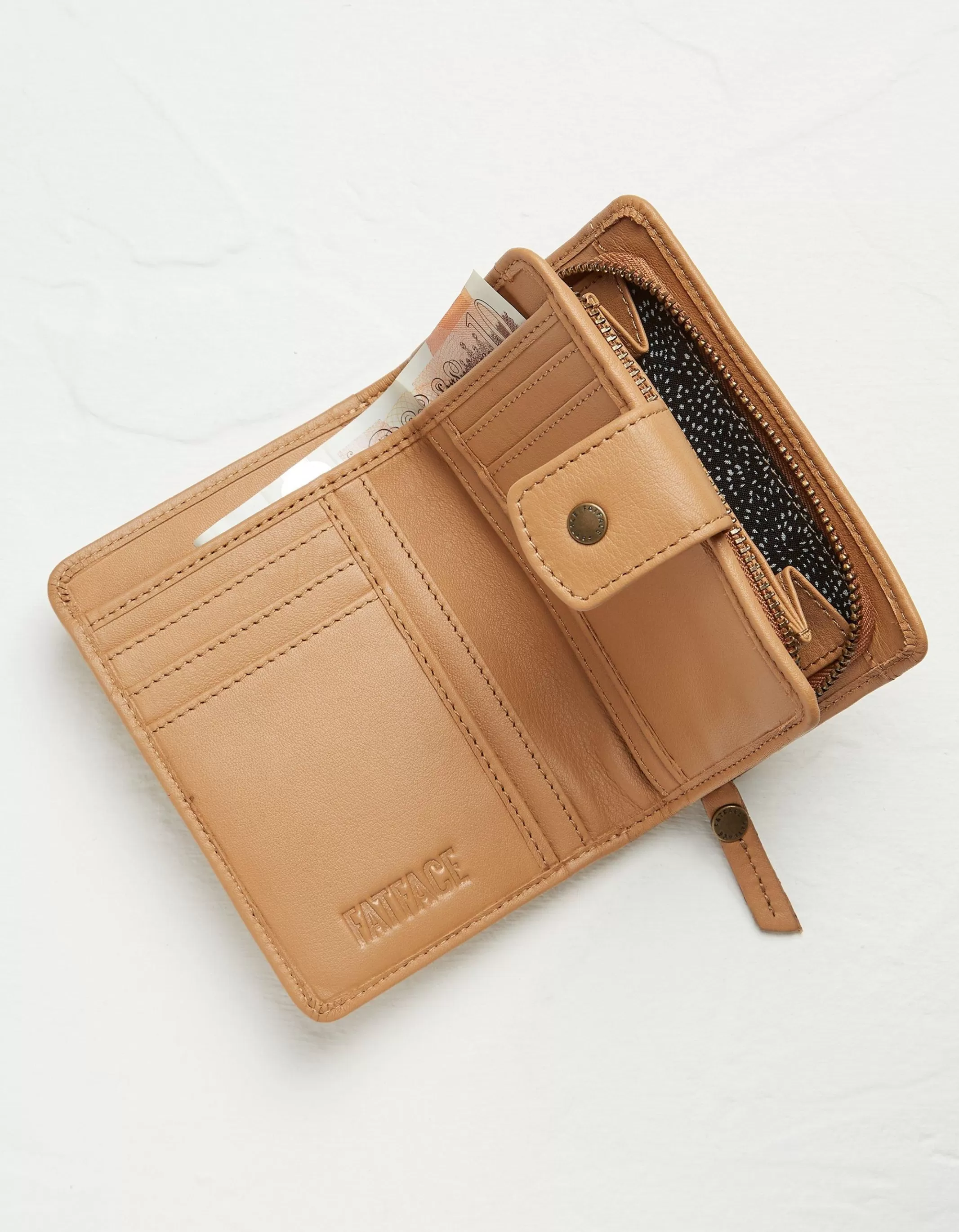 Best FatFace Etta Leather Zip Purse Mustard Yellow
