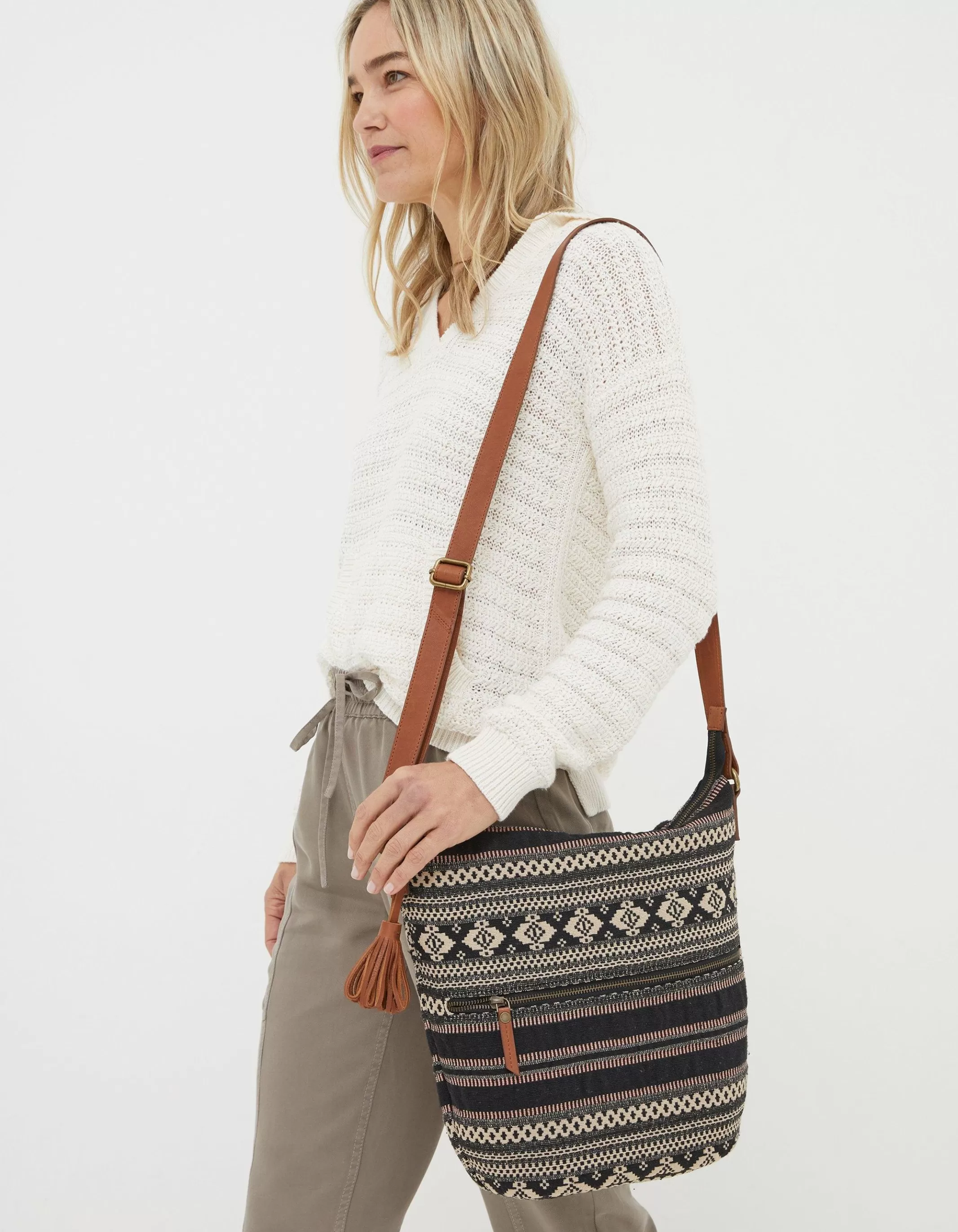 Clearance FatFace Evalie Woven Bag Black