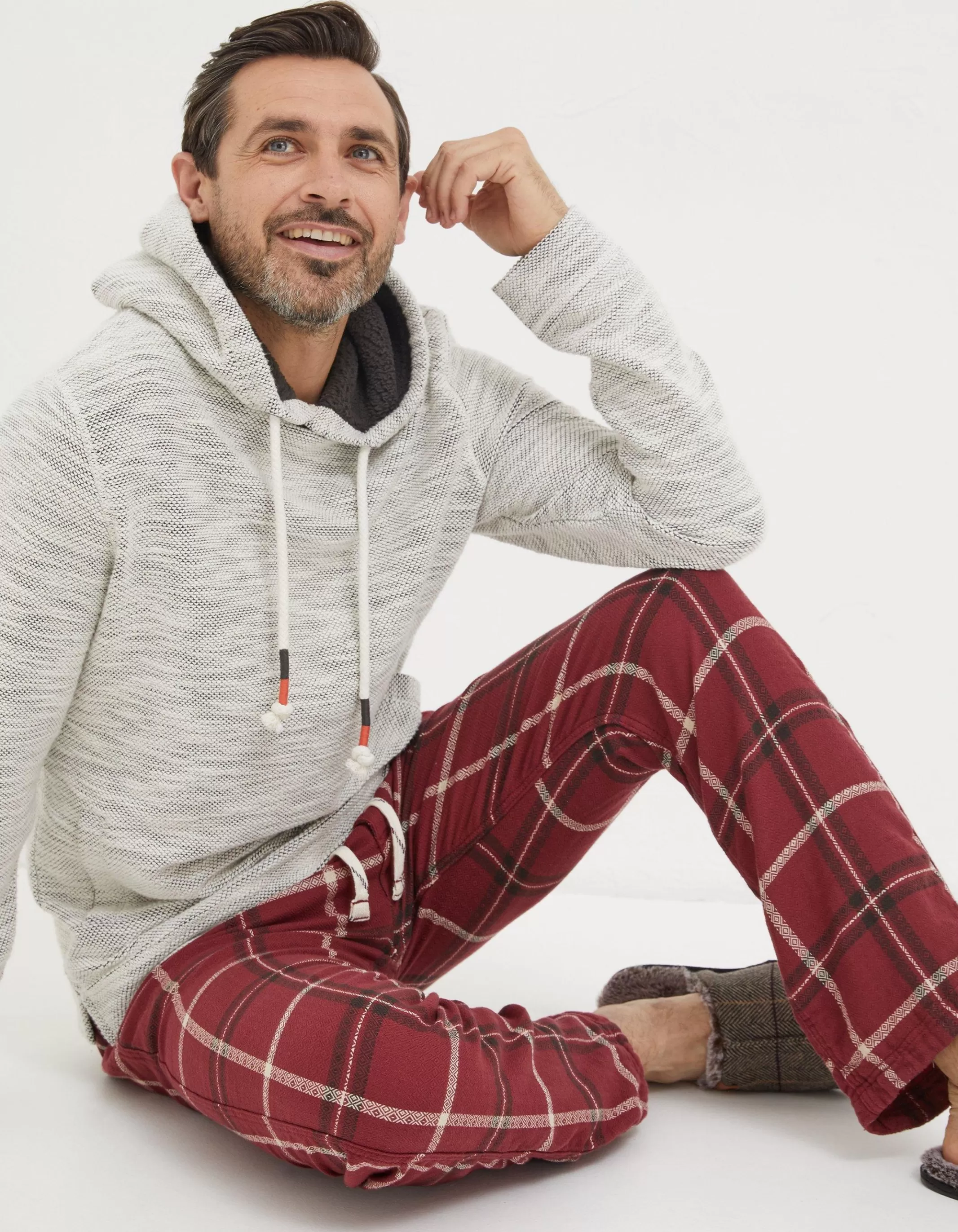 Flash Sale FatFace Falmouth Jacquard Pyjama Bottoms Red