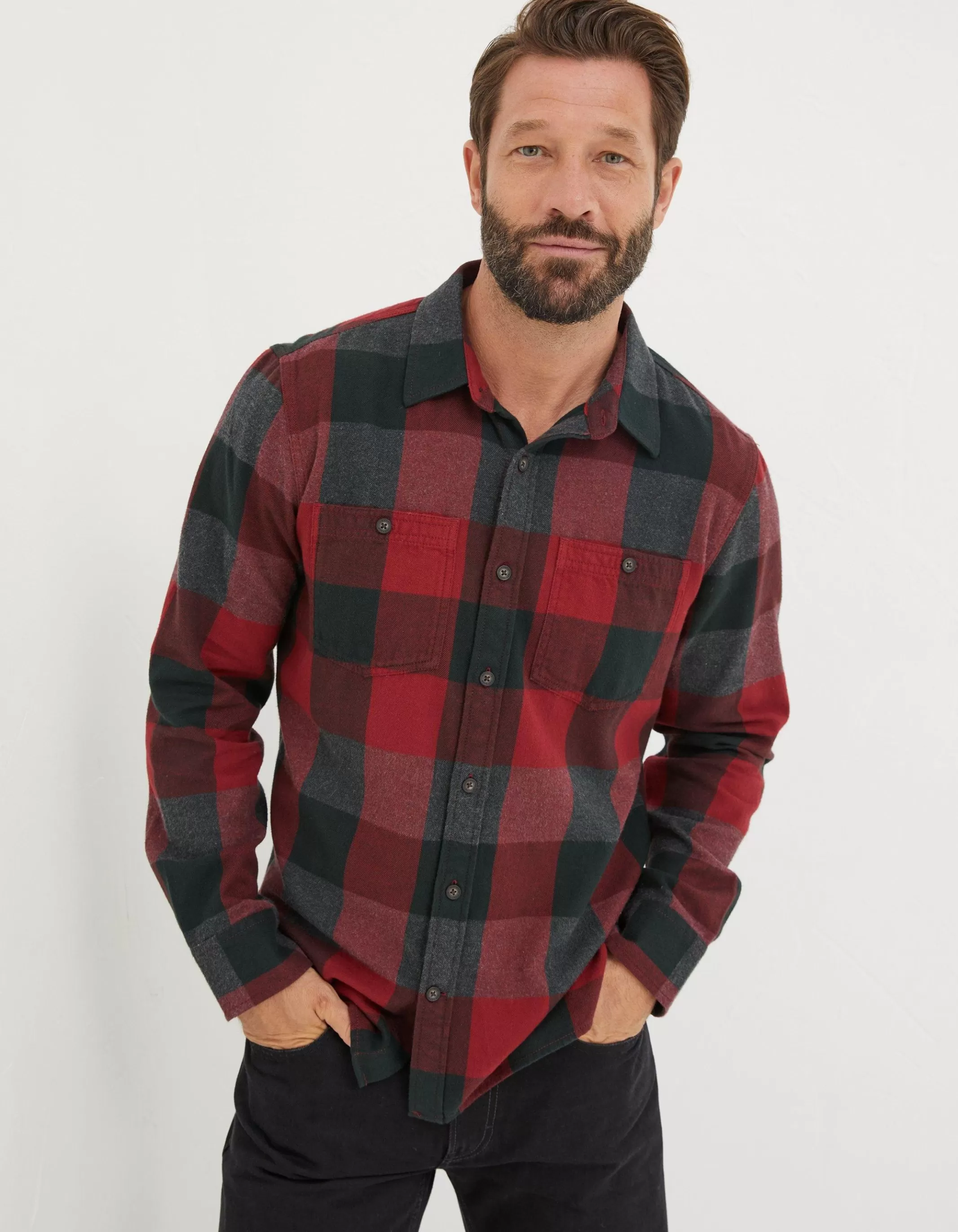 Store FatFace Ferndale Check Shirt Dark Red