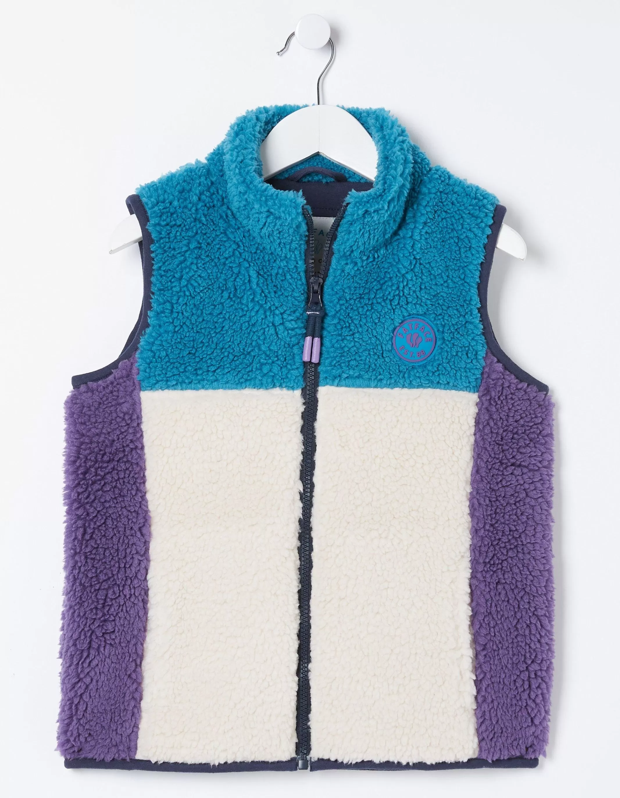Discount FatFace Fleece Colourblock Gilet Lilac