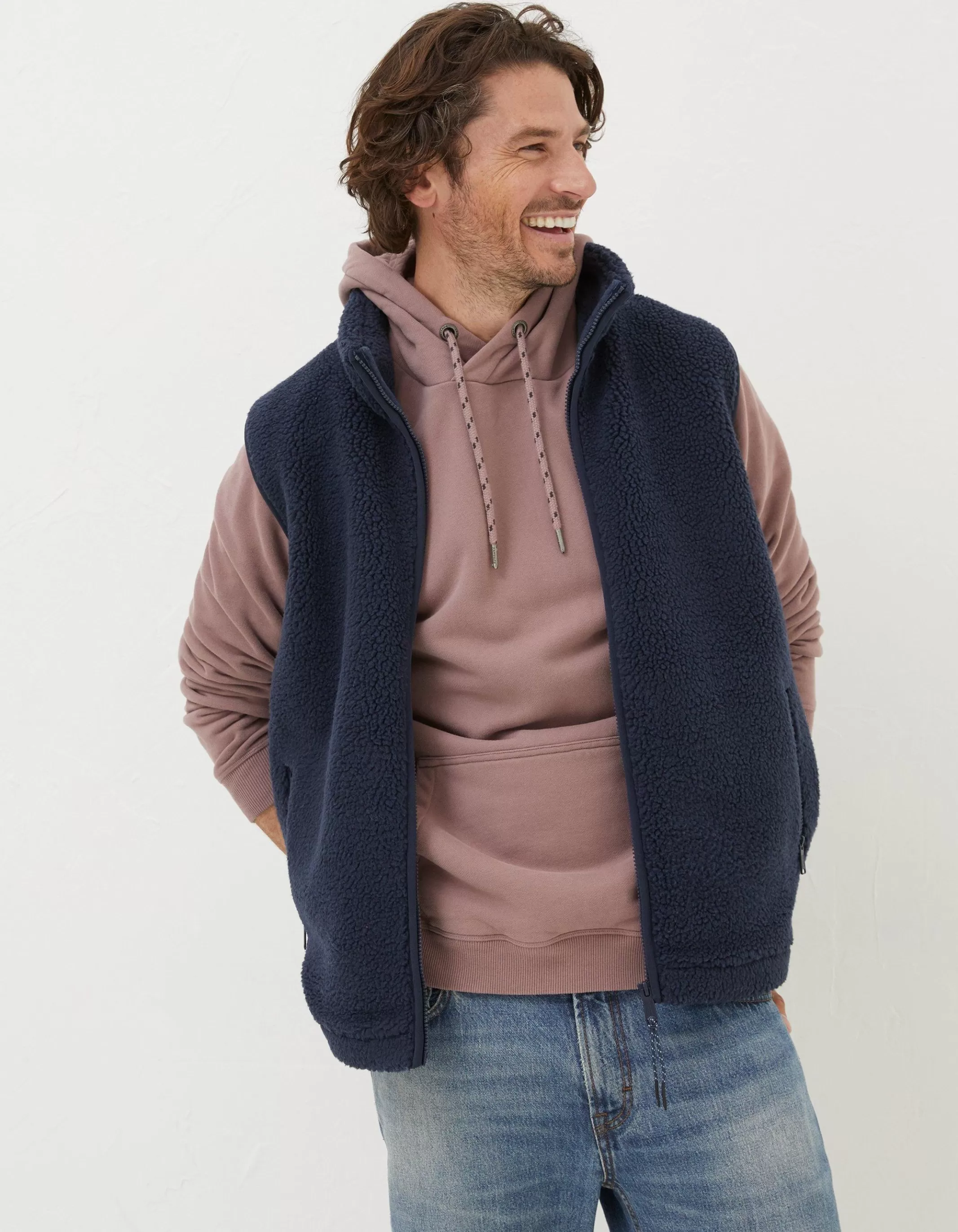Clearance FatFace Fleece Gilet Navy