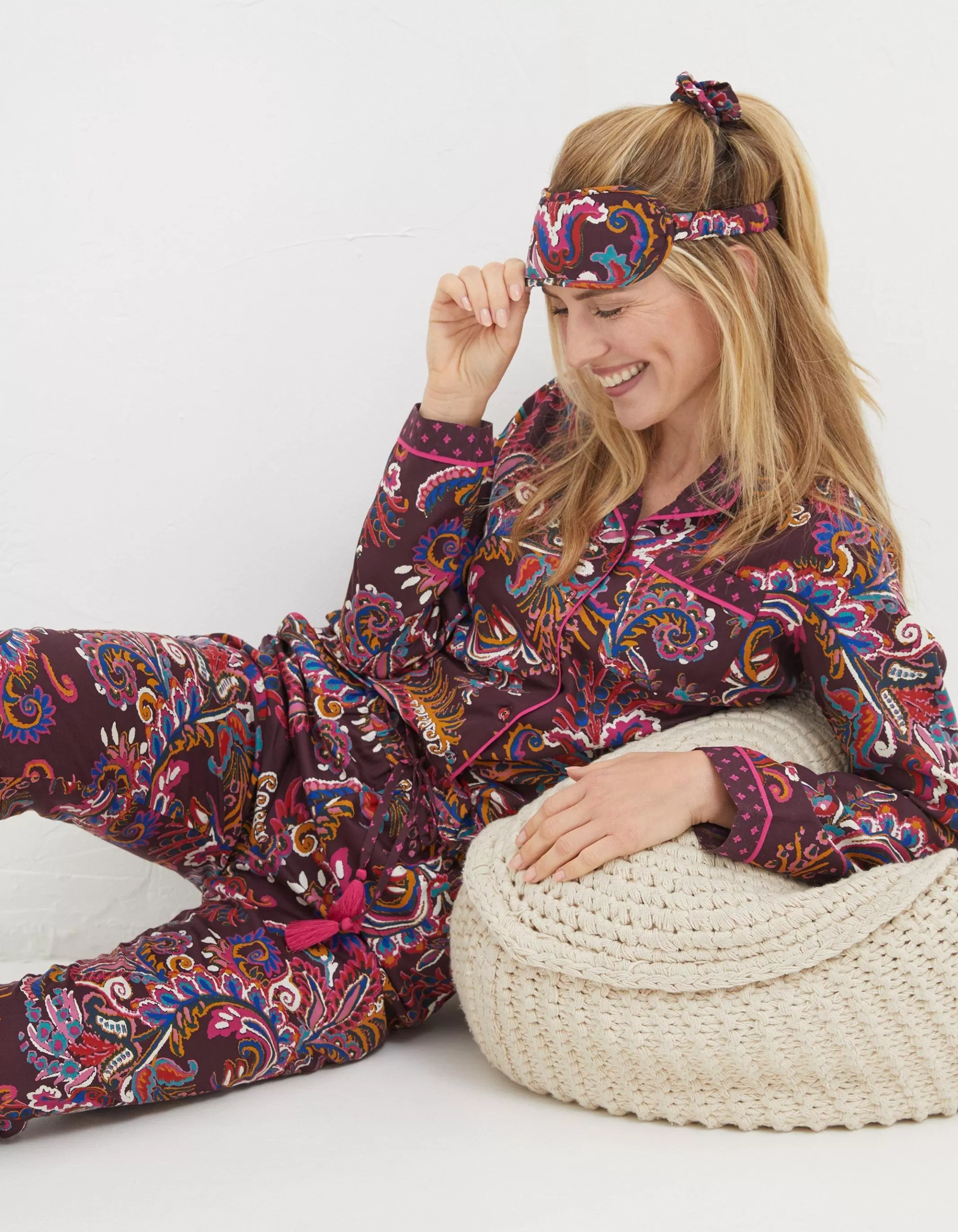 Fashion FatFace Floral Print Pyjamas Gift Box Set Purple