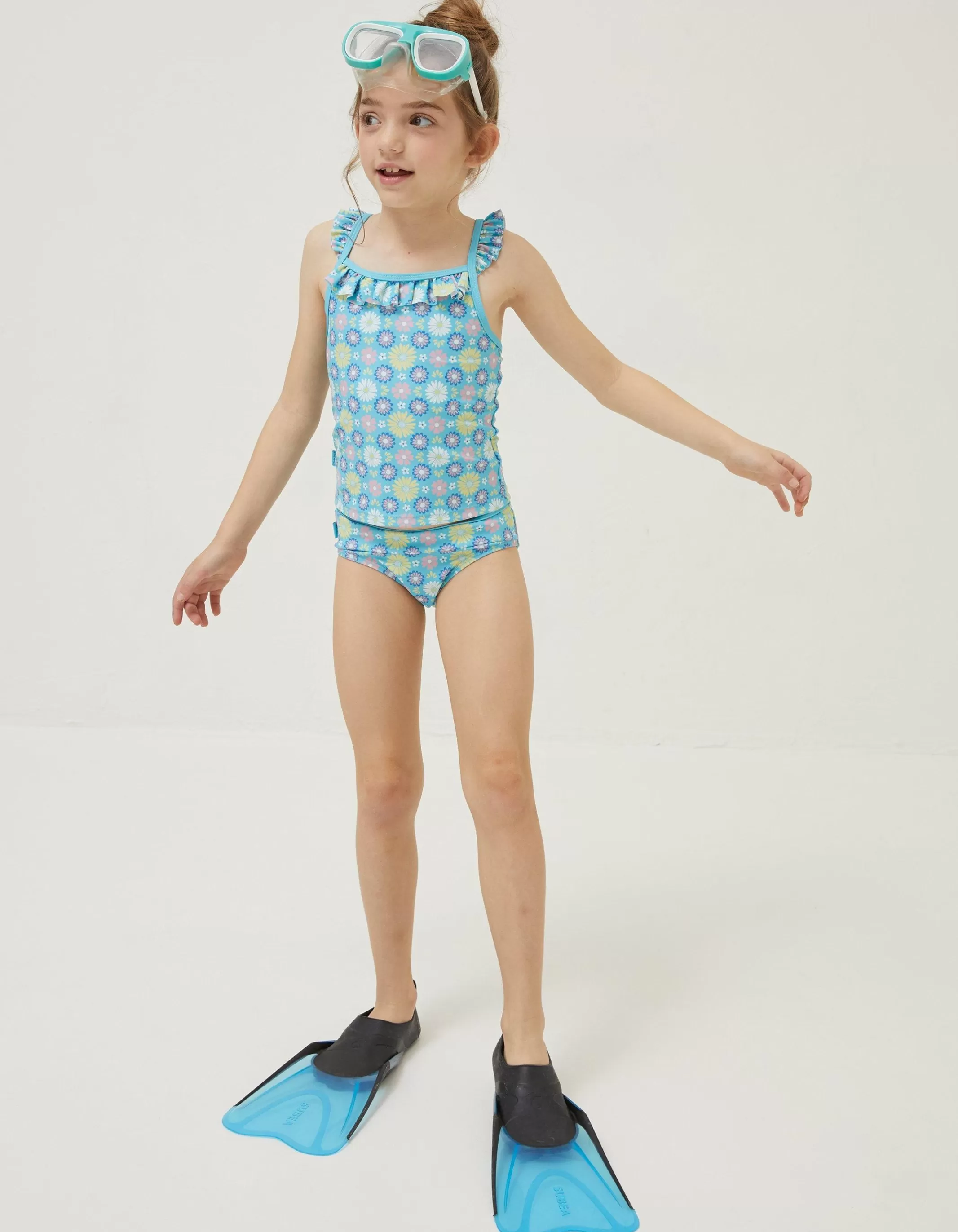 Discount FatFace Floral Tankini Sage Green