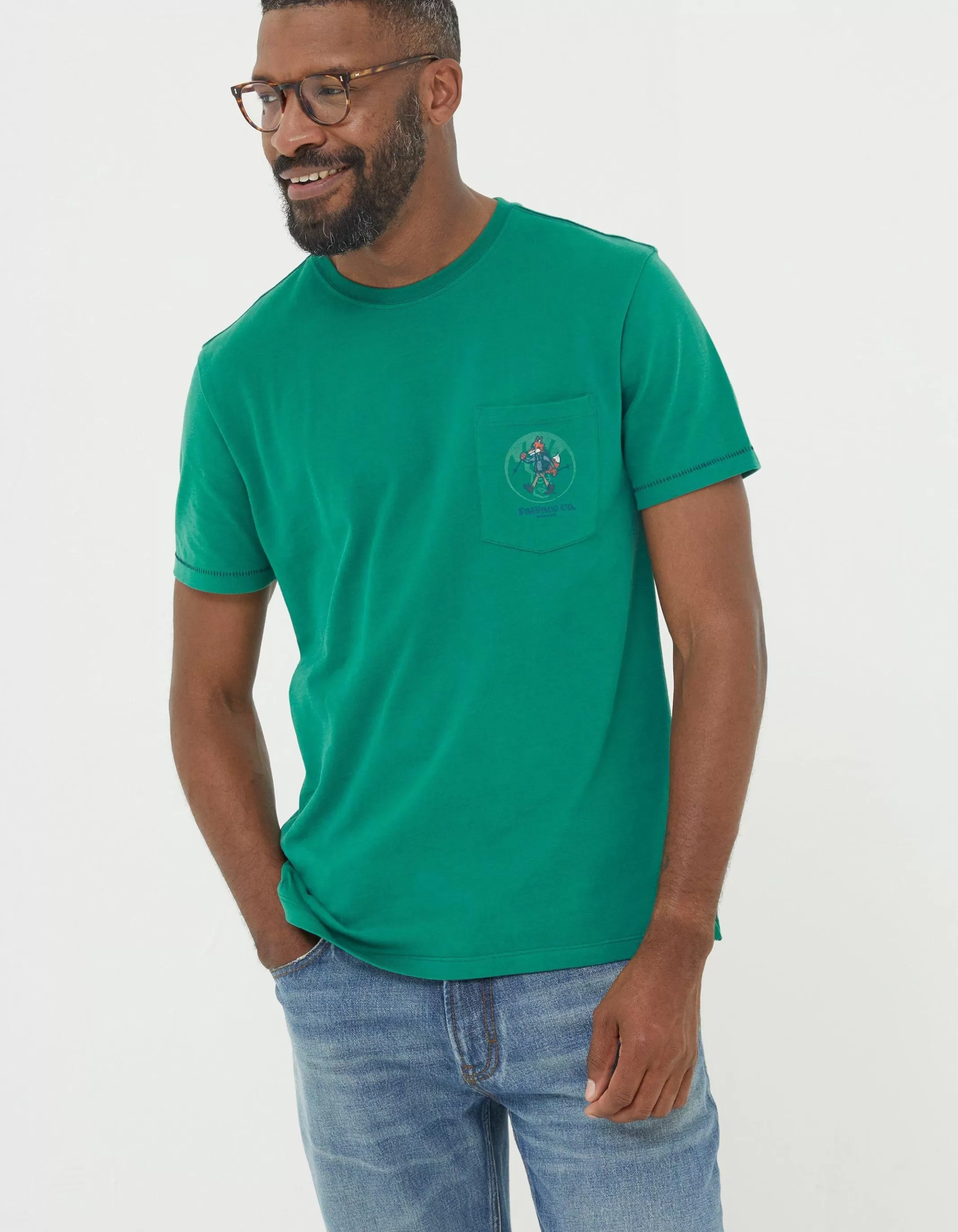 Outlet FatFace Foxy Walking Club T-Shirt Green