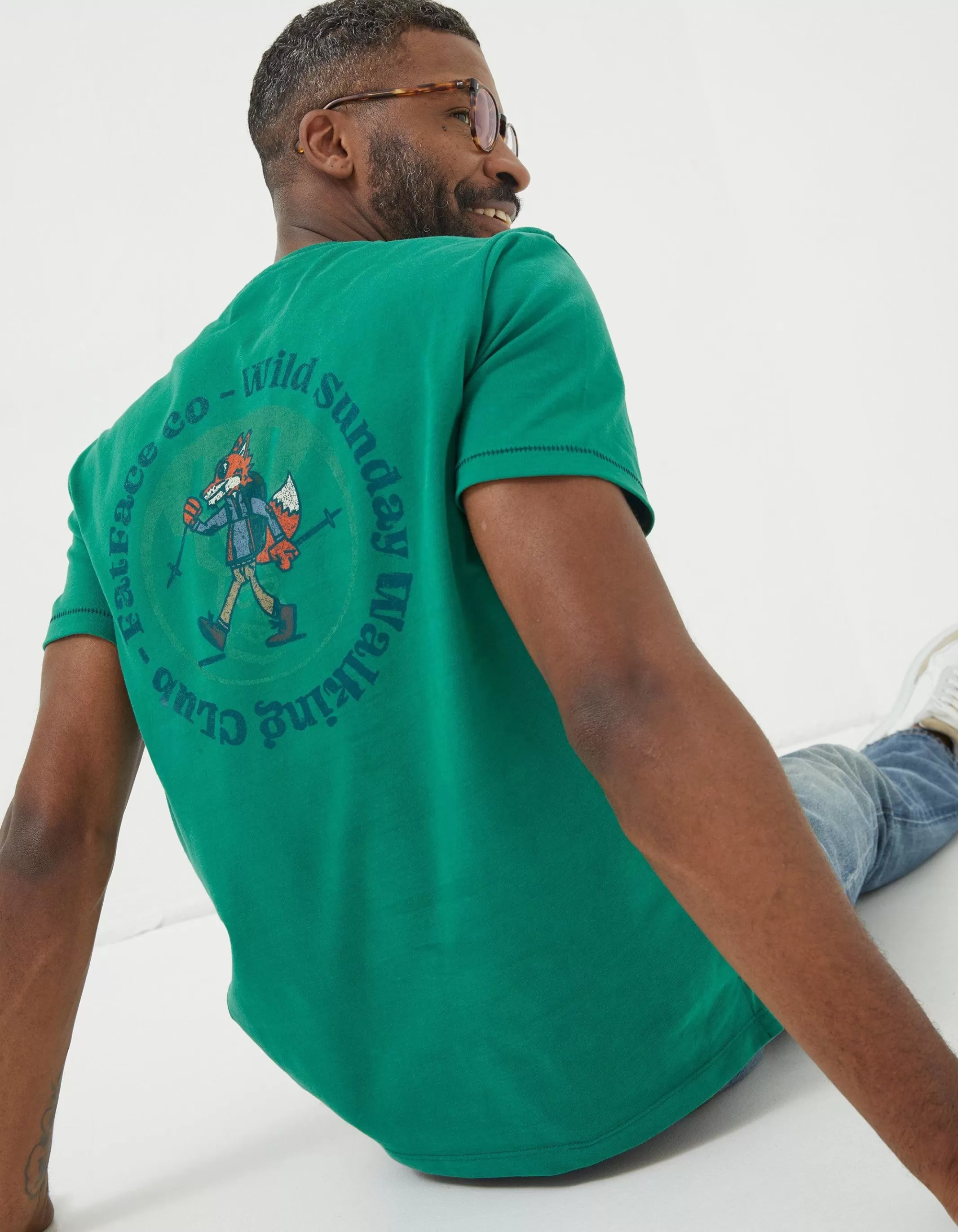 Outlet FatFace Foxy Walking Club T-Shirt Green