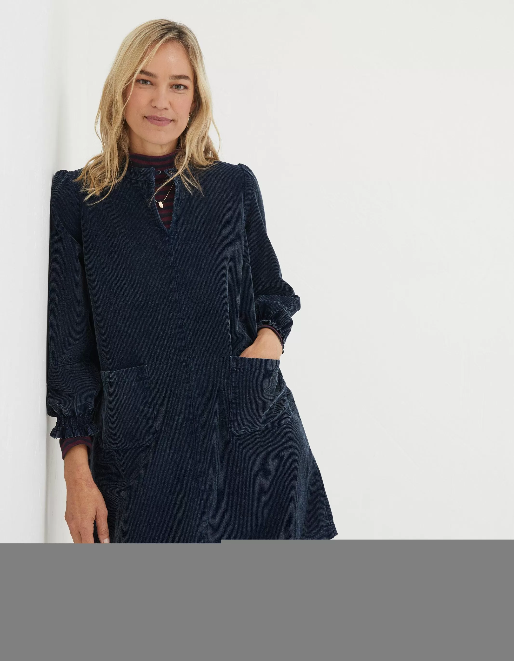 Discount FatFace Fran Cord Dress Navy