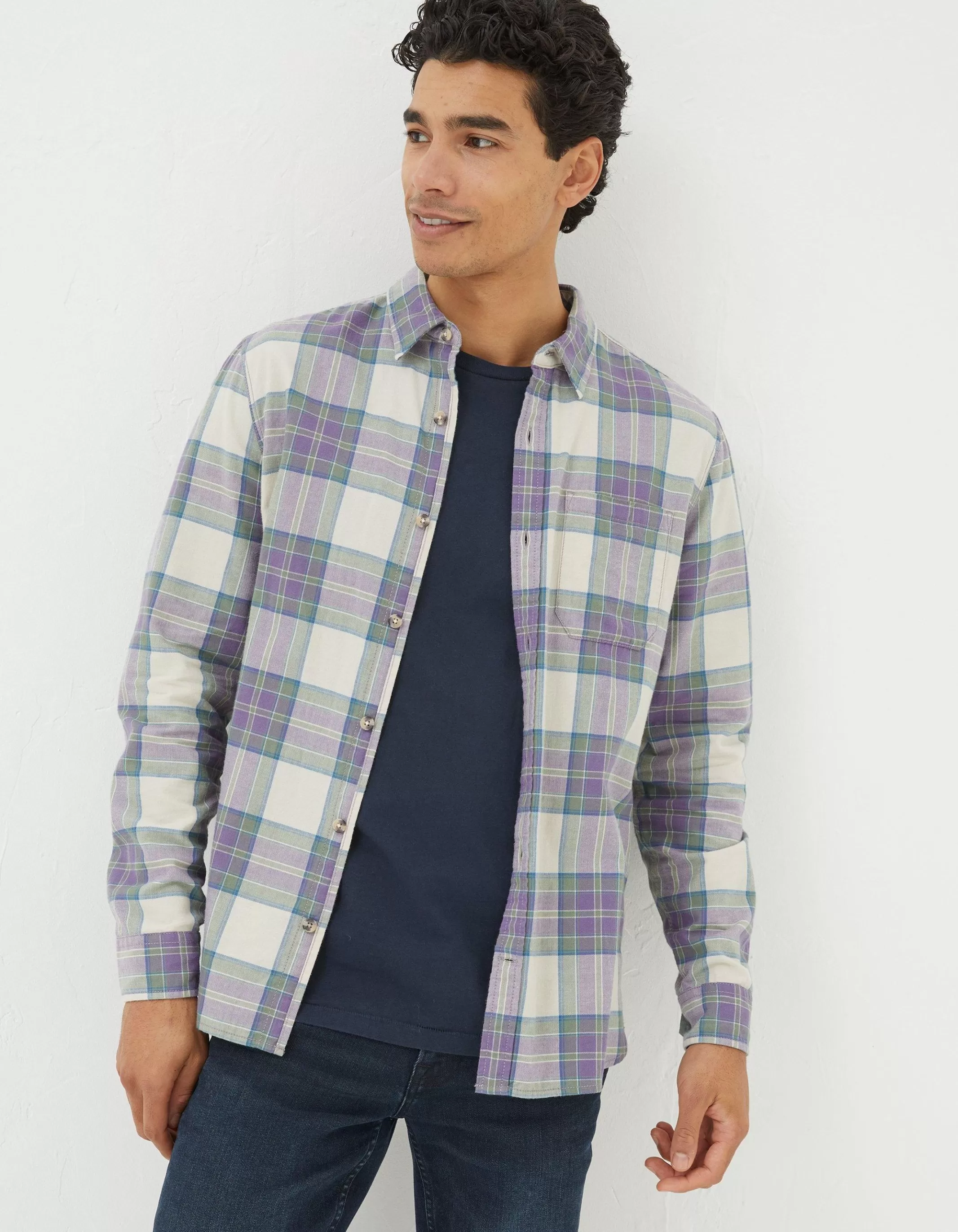 New FatFace Frensham Check Shirt Purple