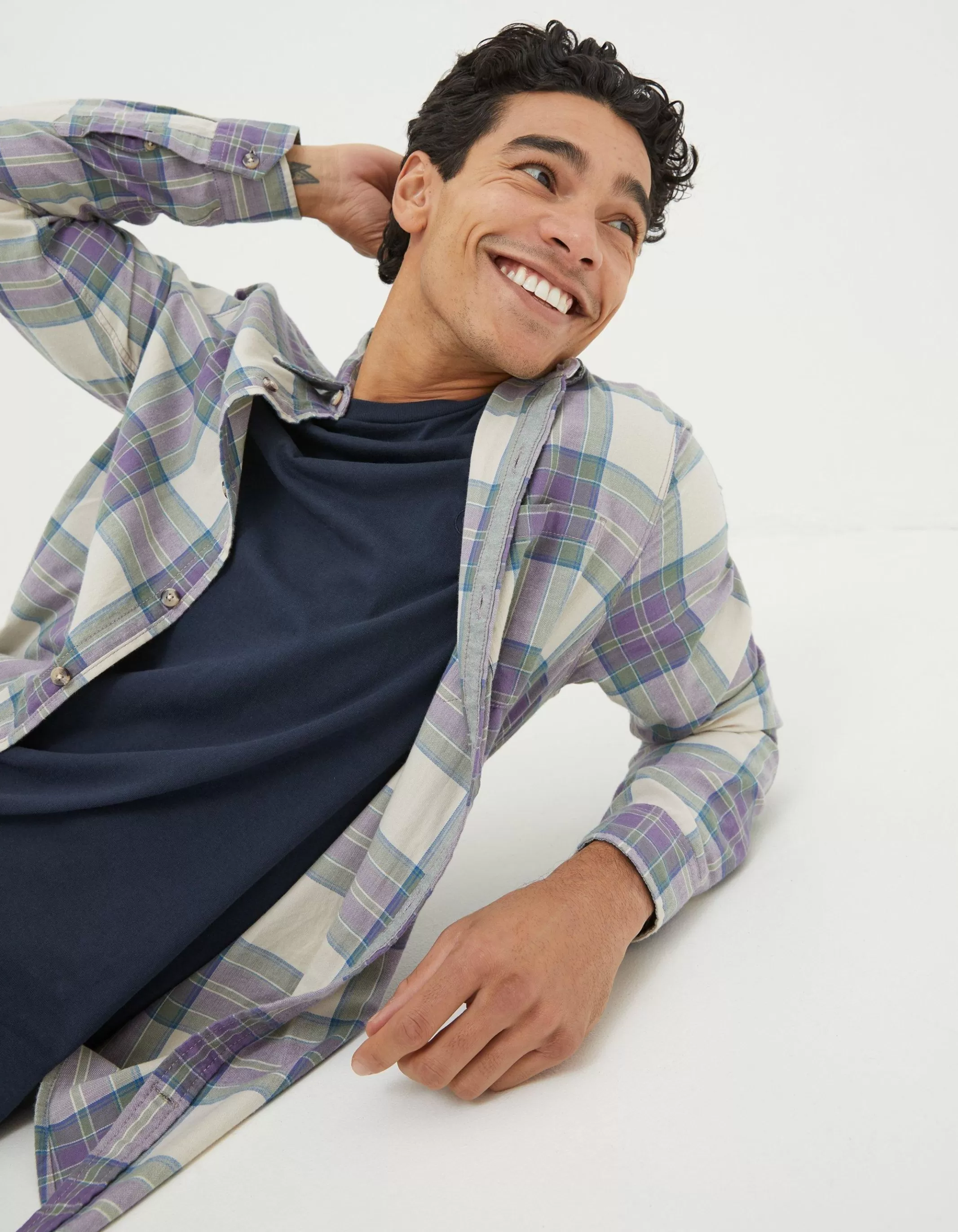 New FatFace Frensham Check Shirt Purple