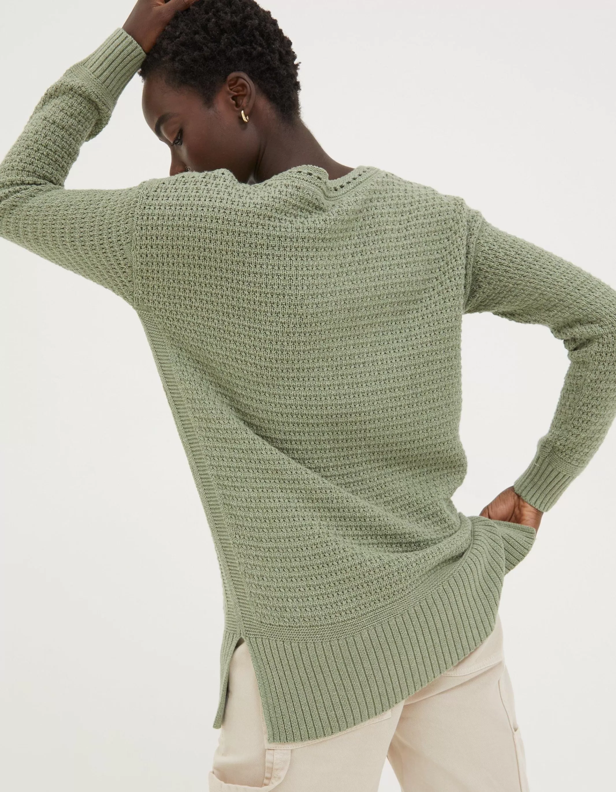 Clearance FatFace Freya Tunic Jumper Sage Green