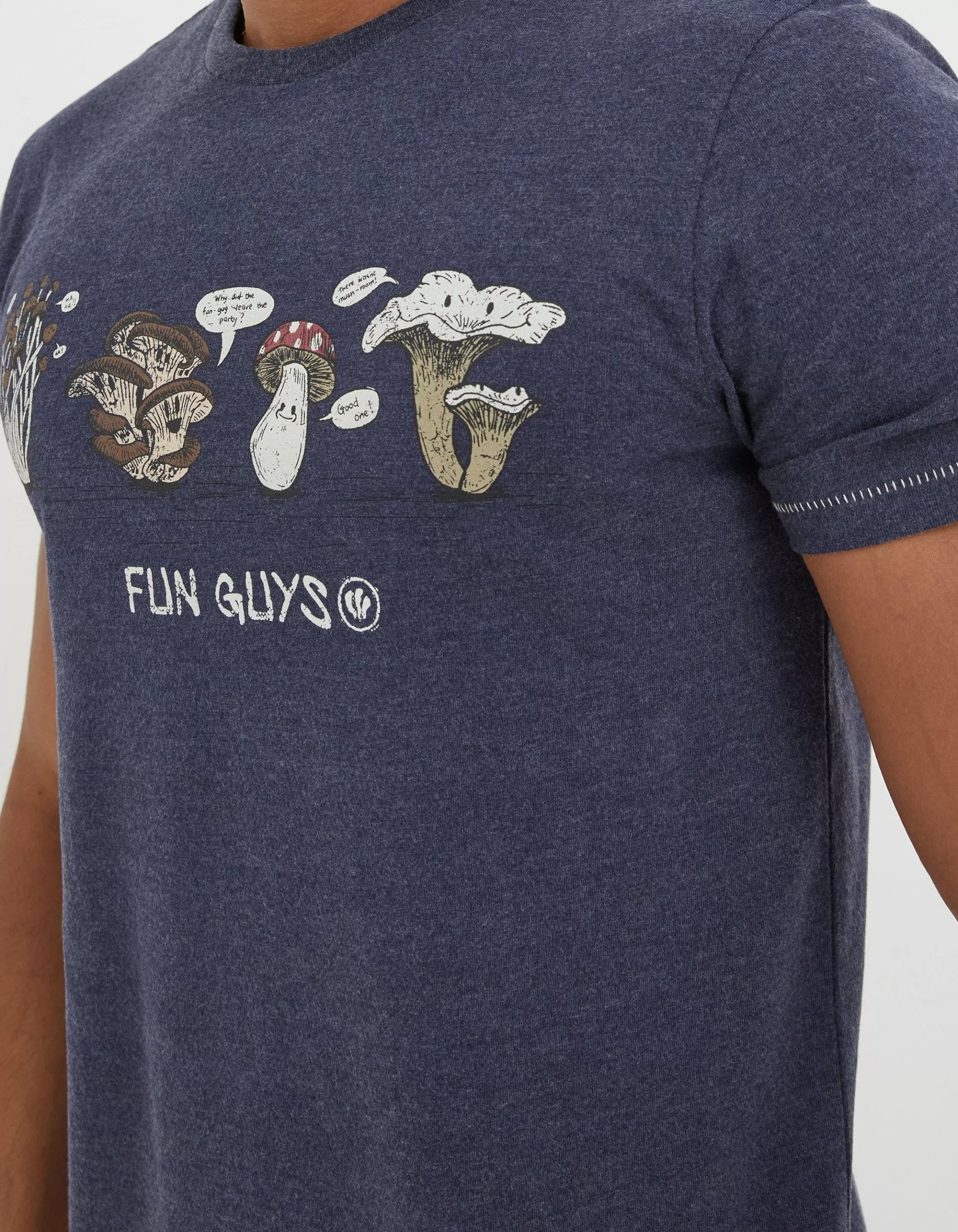 New FatFace Fun Guys T-Shirt Navy Marl
