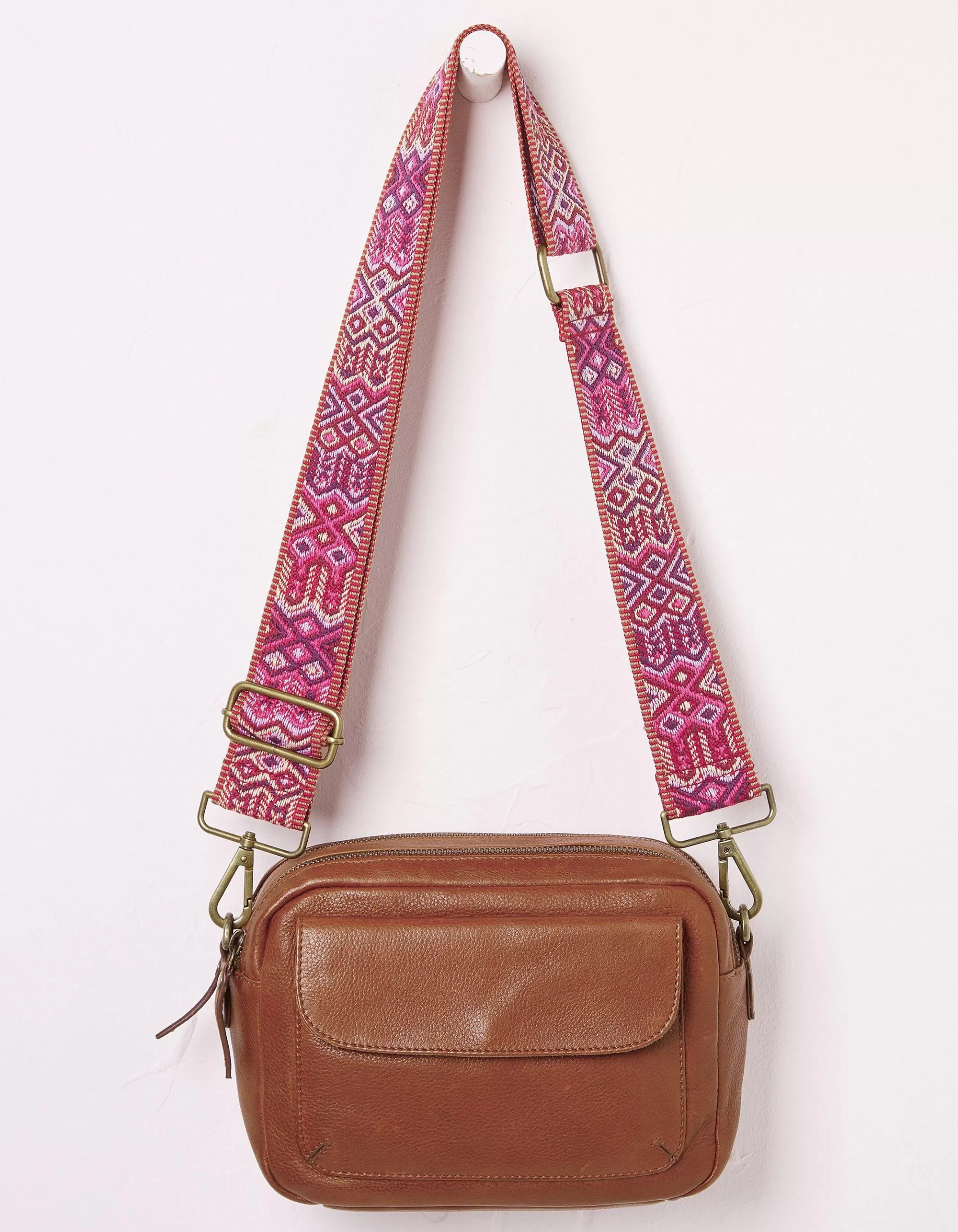Hot FatFace Geo Bag Strap Pink