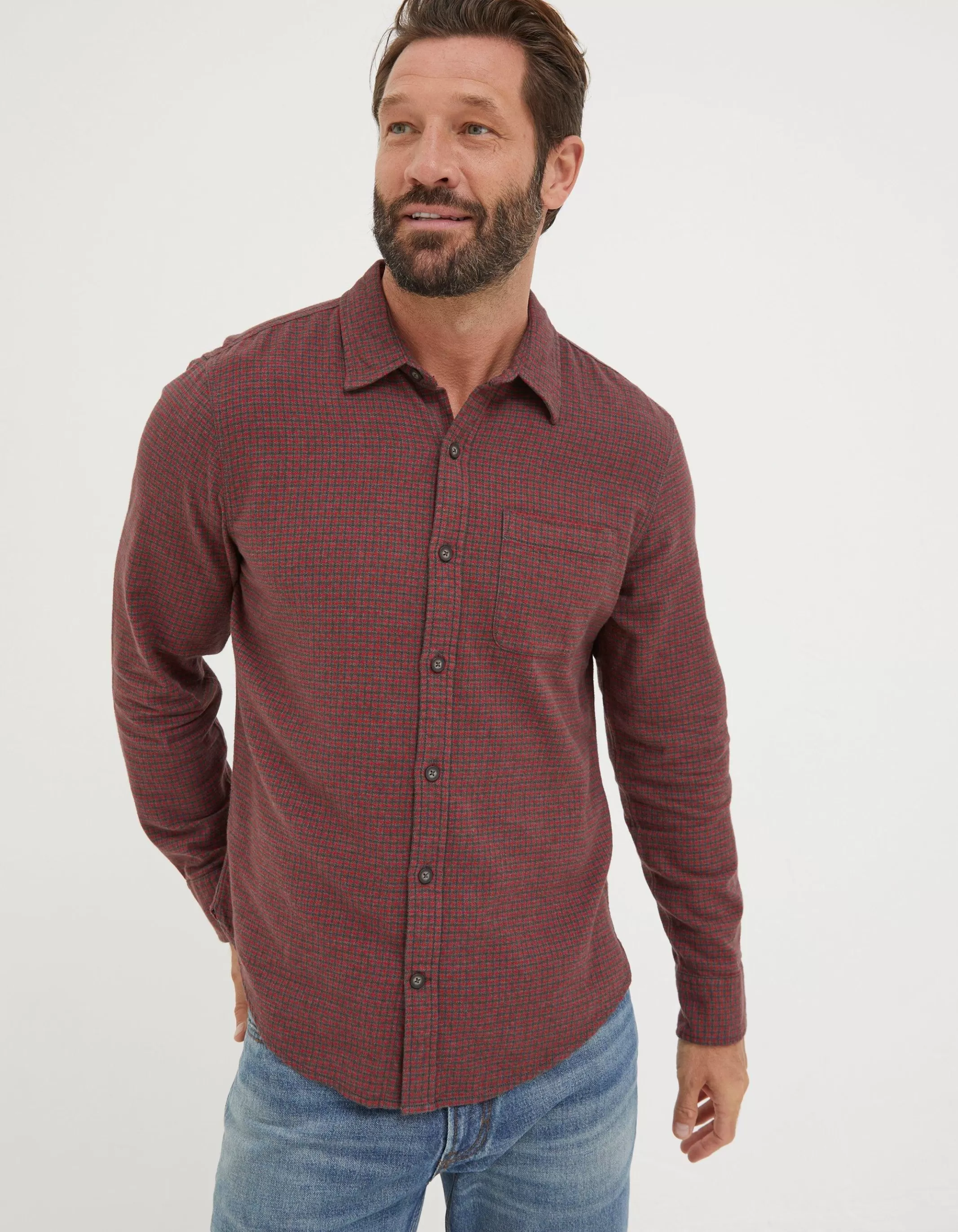 Outlet FatFace Glynde Grid Check Shirt Red