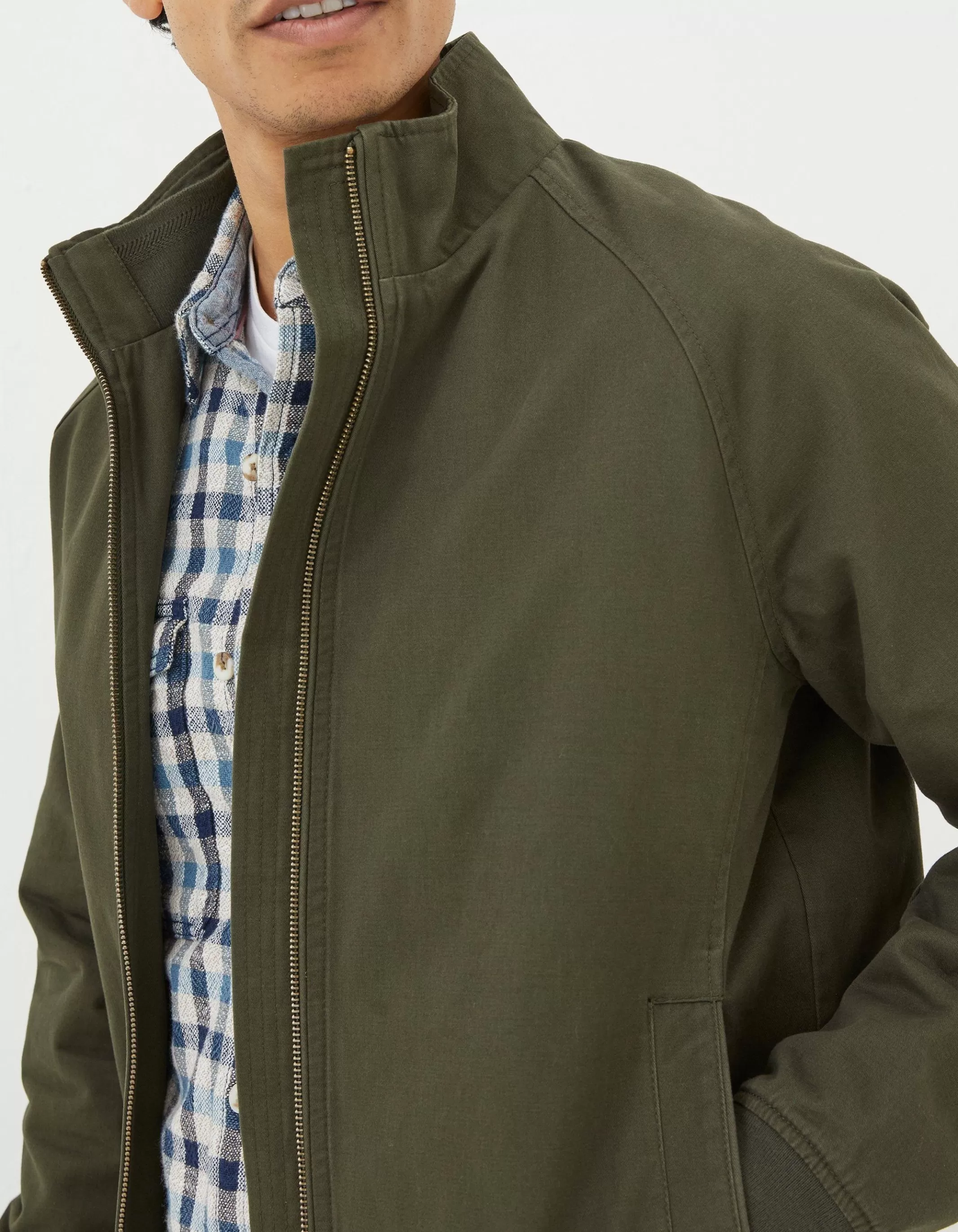 Outlet FatFace Harrington Bomber Jacket Dark Green