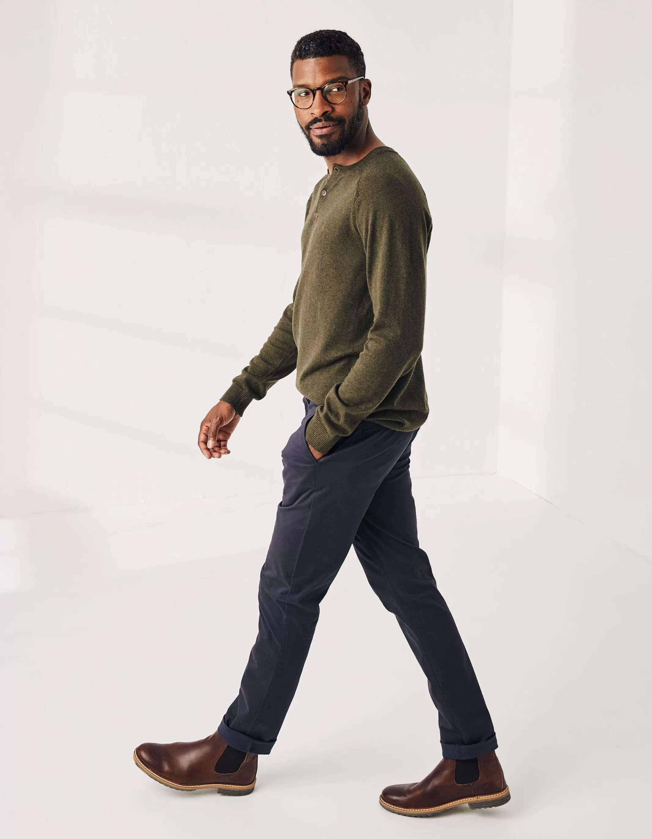 Outlet FatFace Heyshott Slim Stretch Chinos Navy