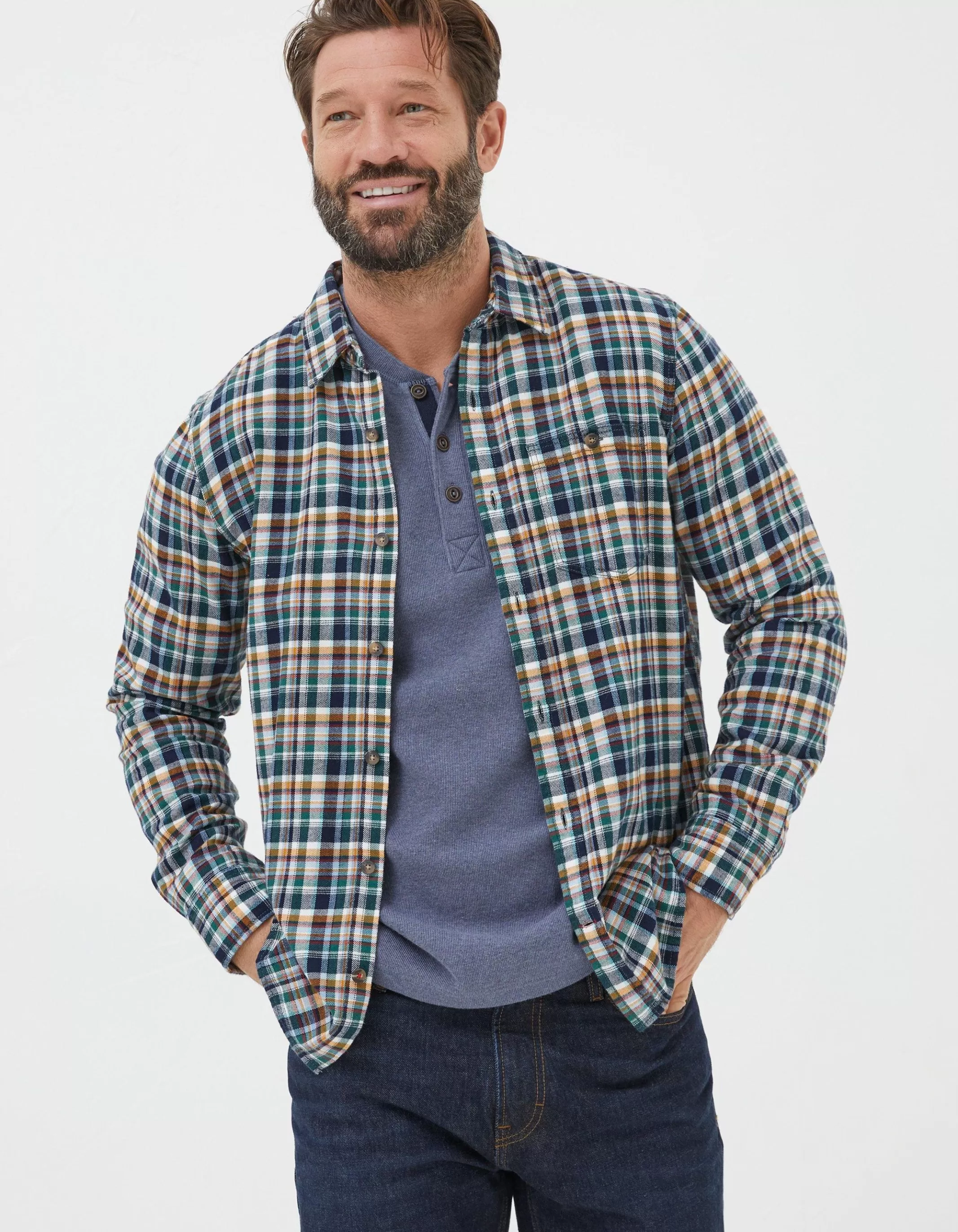 Online FatFace Highbury Check Shirt Blue
