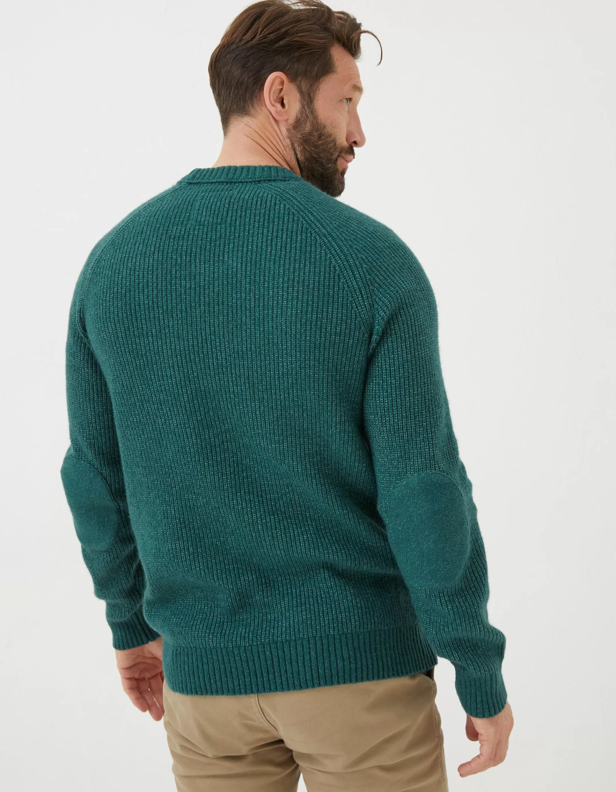 Discount FatFace Hinton Crew Neck Jumper Jade Green