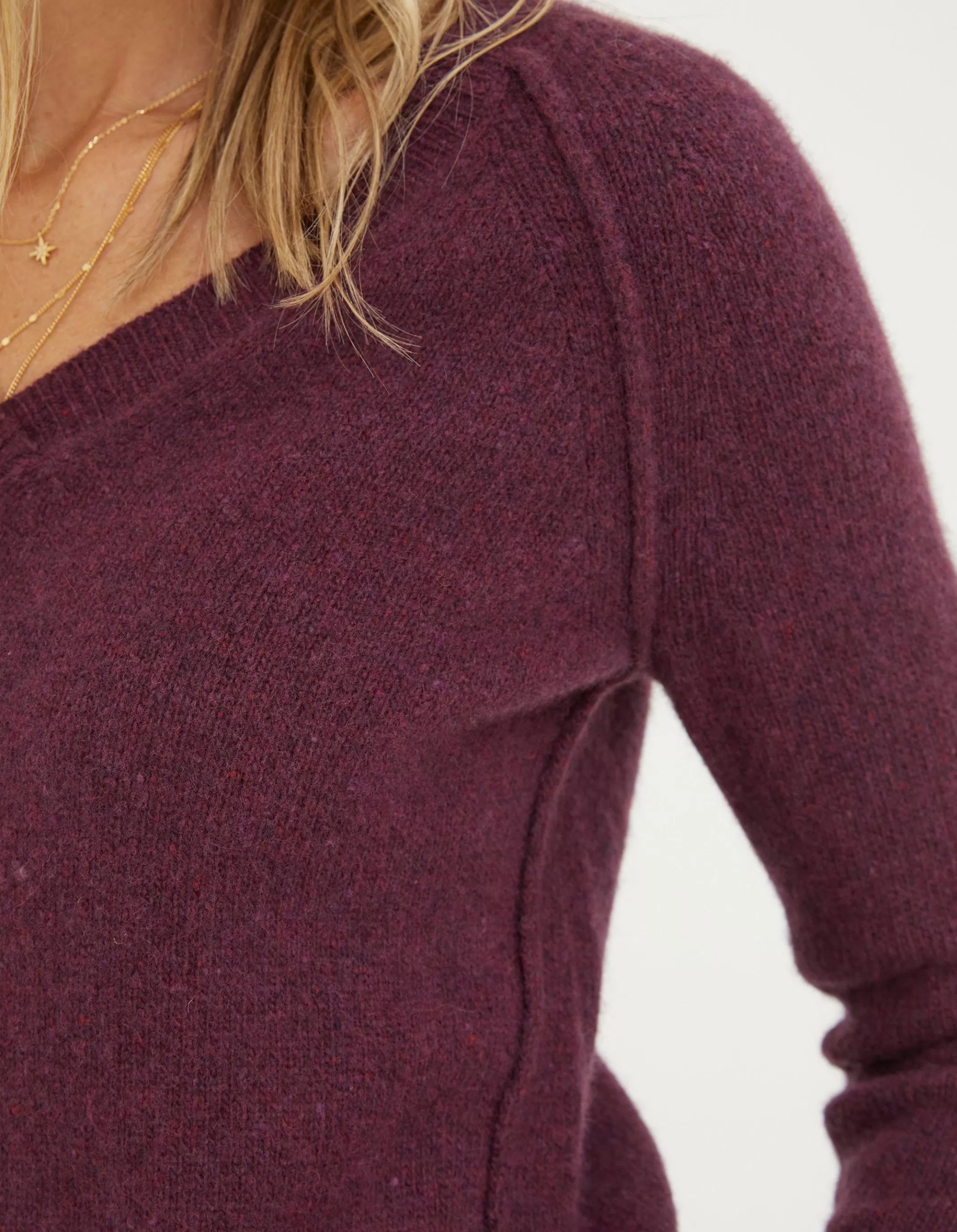 Hot FatFace Iona Lambswool Jumper Purple