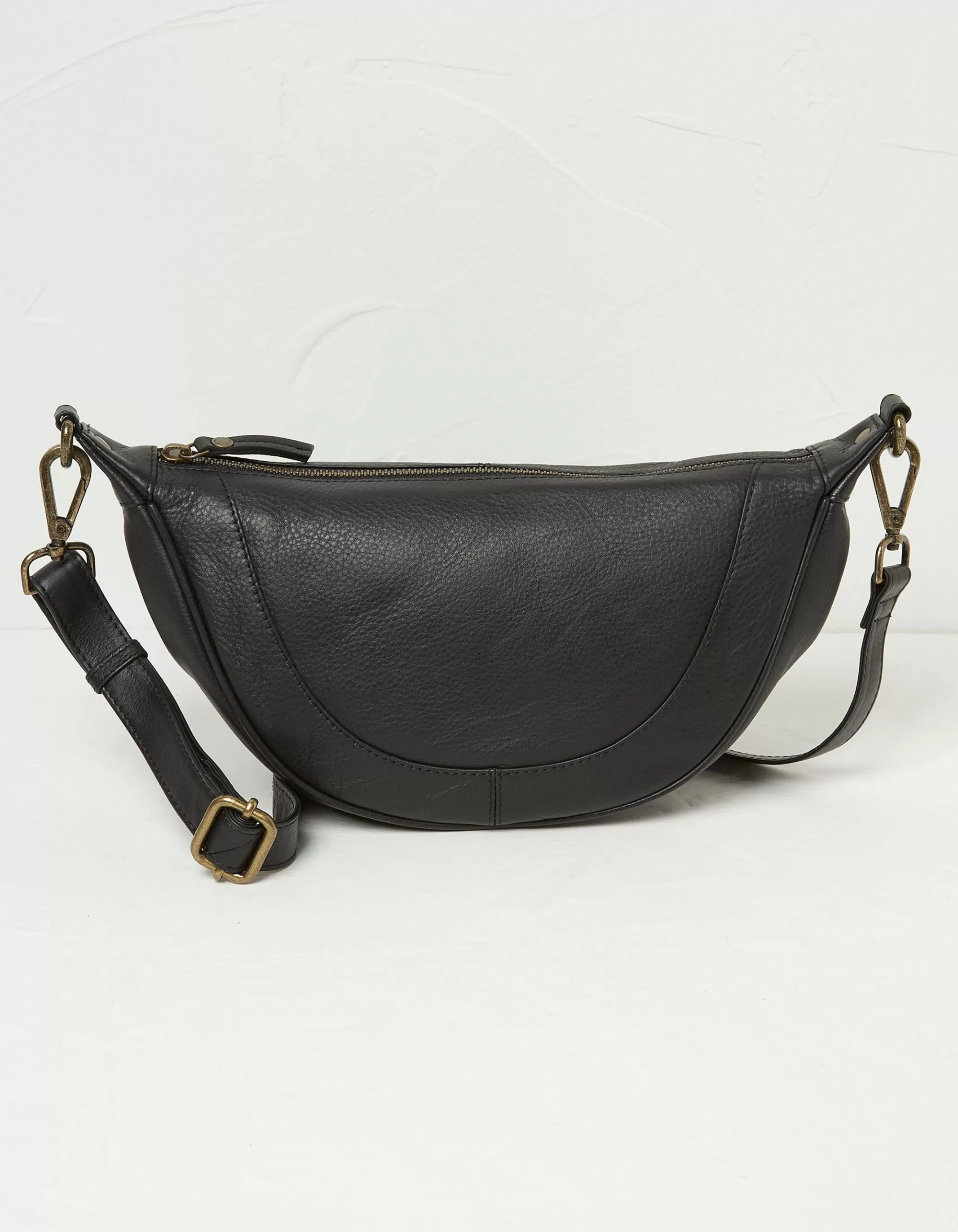Best Sale FatFace Jovie Half Moon Sling Bag Black